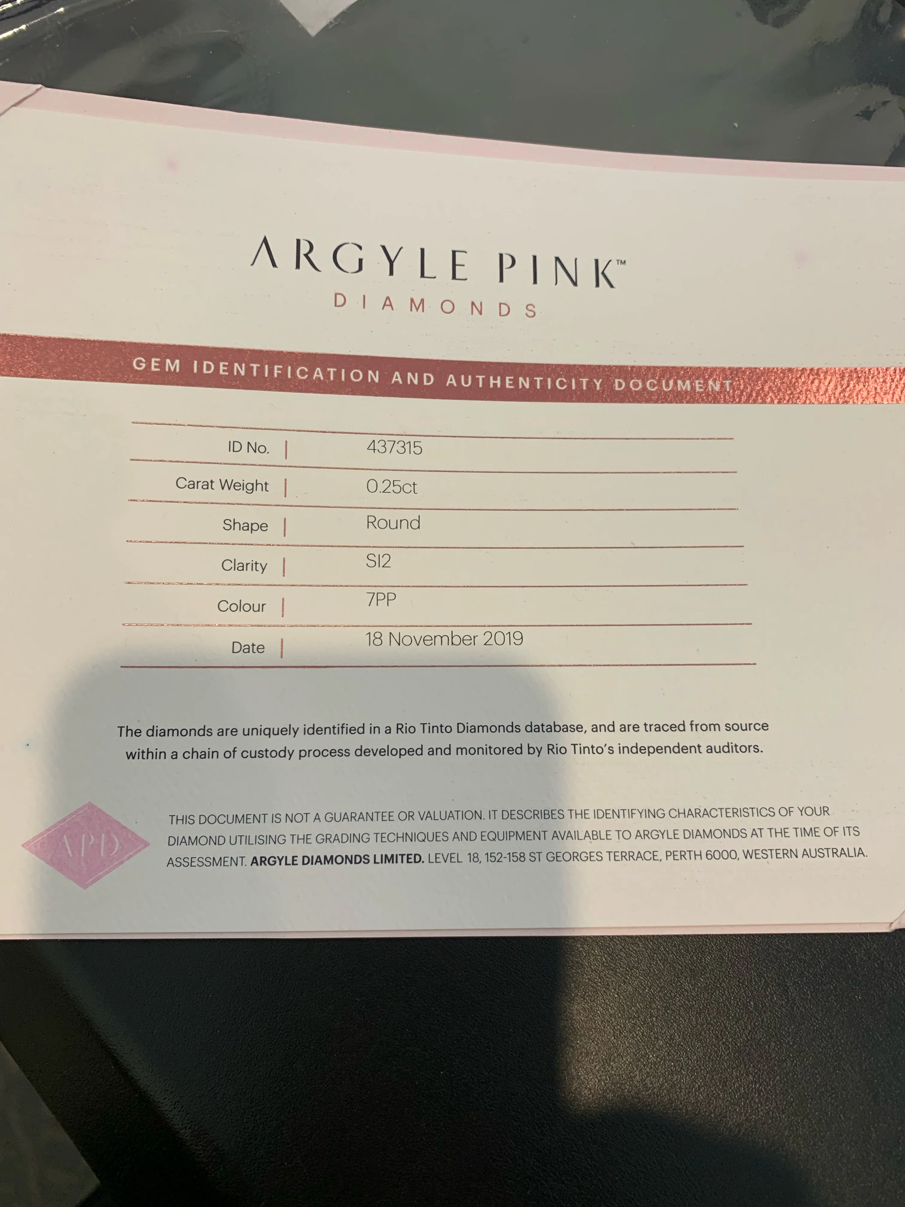 Pink argyle diamond 0.25ct - Image 8