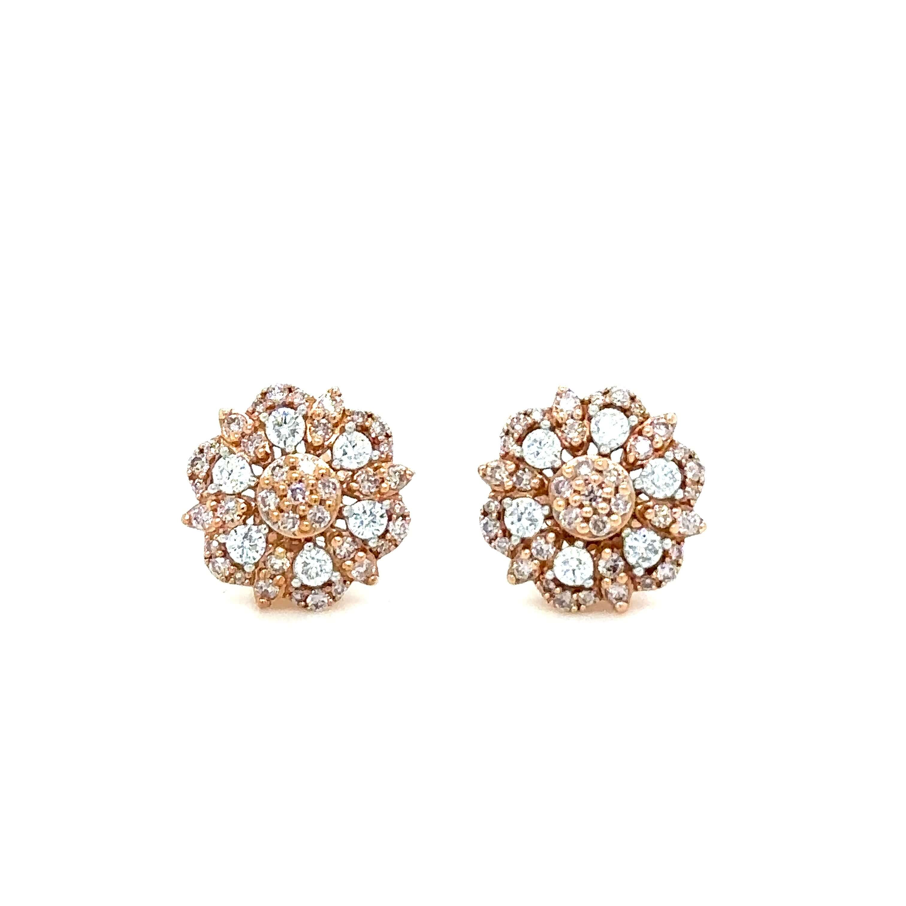 Bespoke Pink & White Diamond Stud Earrings 0.75ct - Image 10