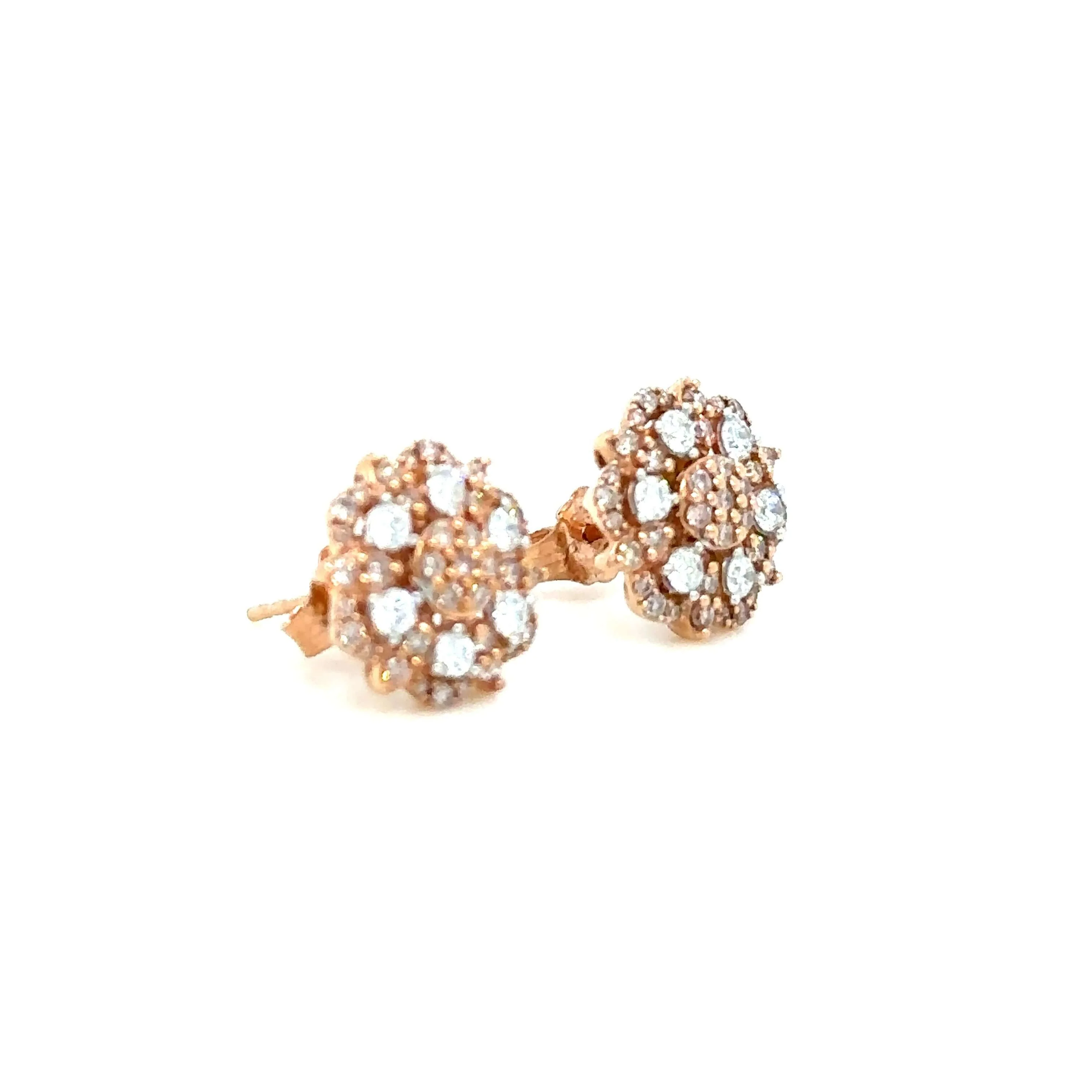 Bespoke Pink & White Diamond Stud Earrings 0.75ct - Image 11