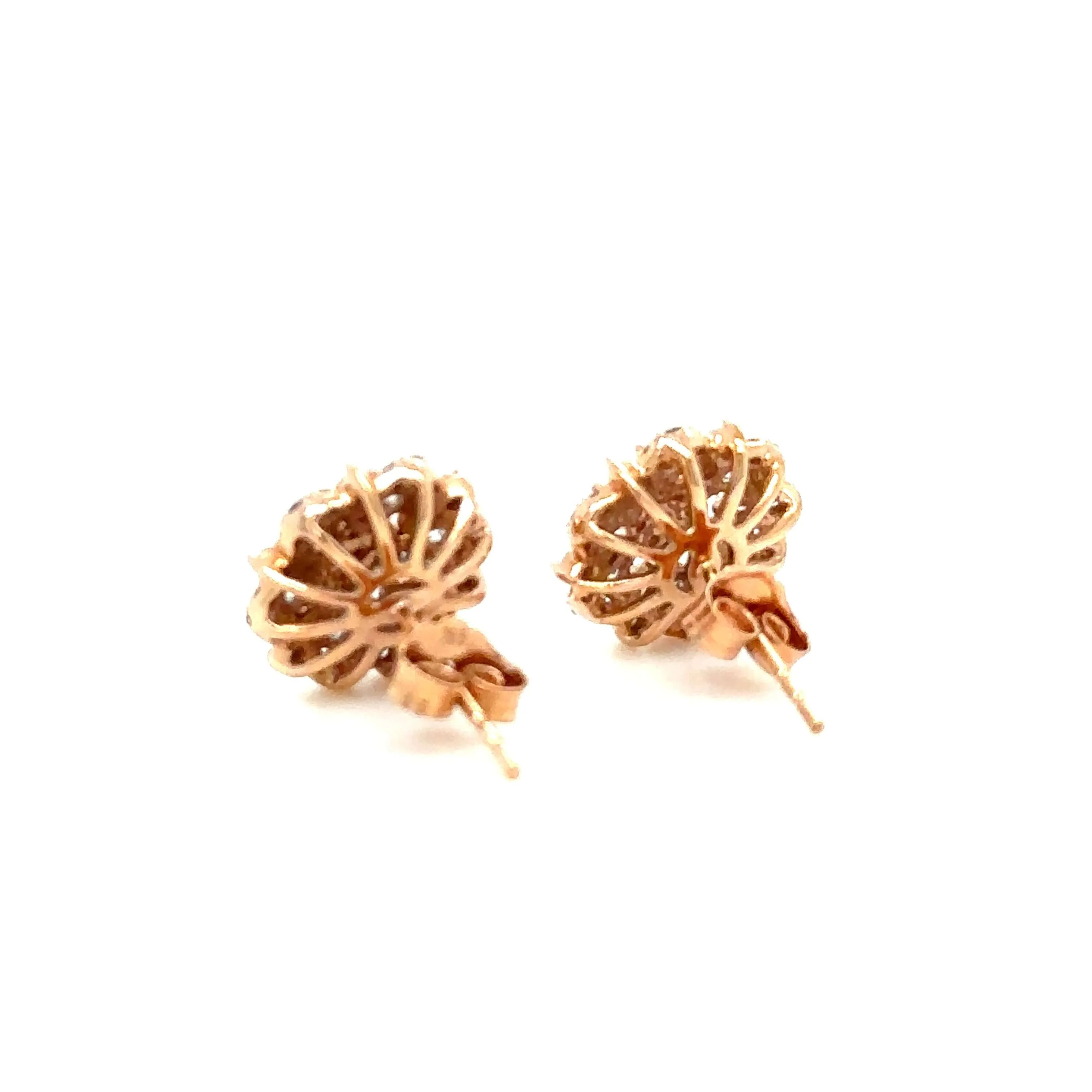 Bespoke Pink & White Diamond Stud Earrings 0.75ct - Image 14
