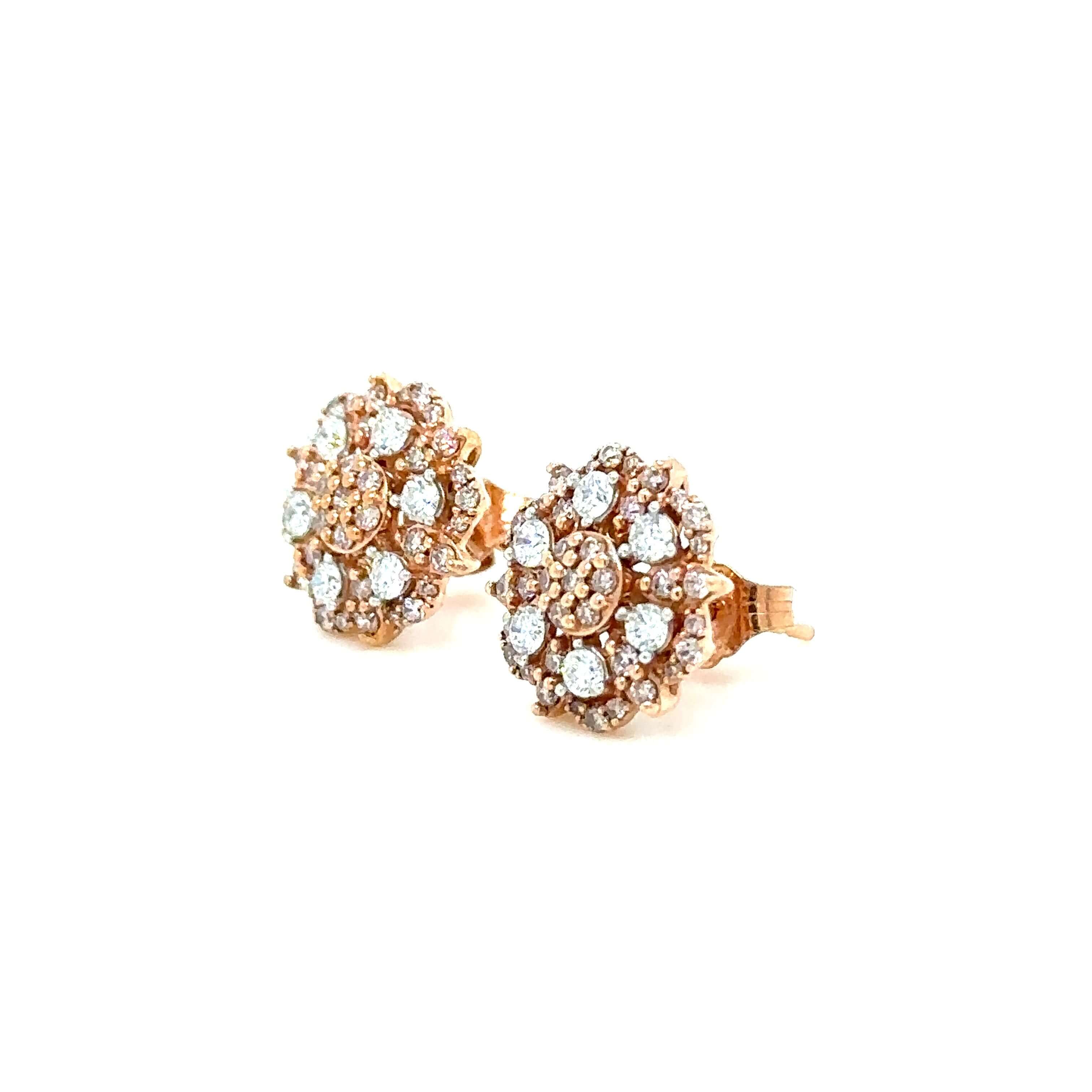 Bespoke Pink & White Diamond Stud Earrings 0.75ct - Image 15