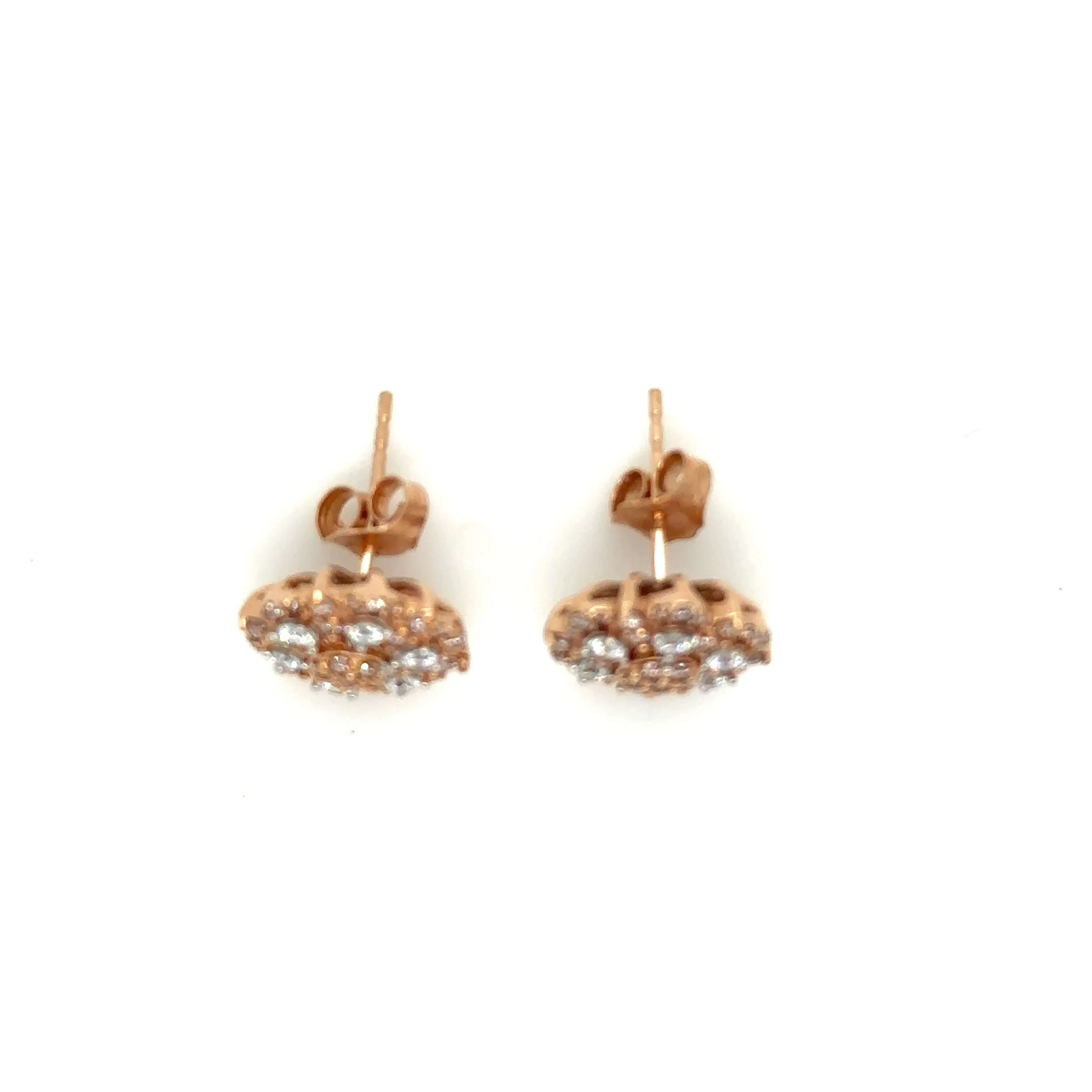Bespoke Pink & White Diamond Stud Earrings 0.75ct - Image 3