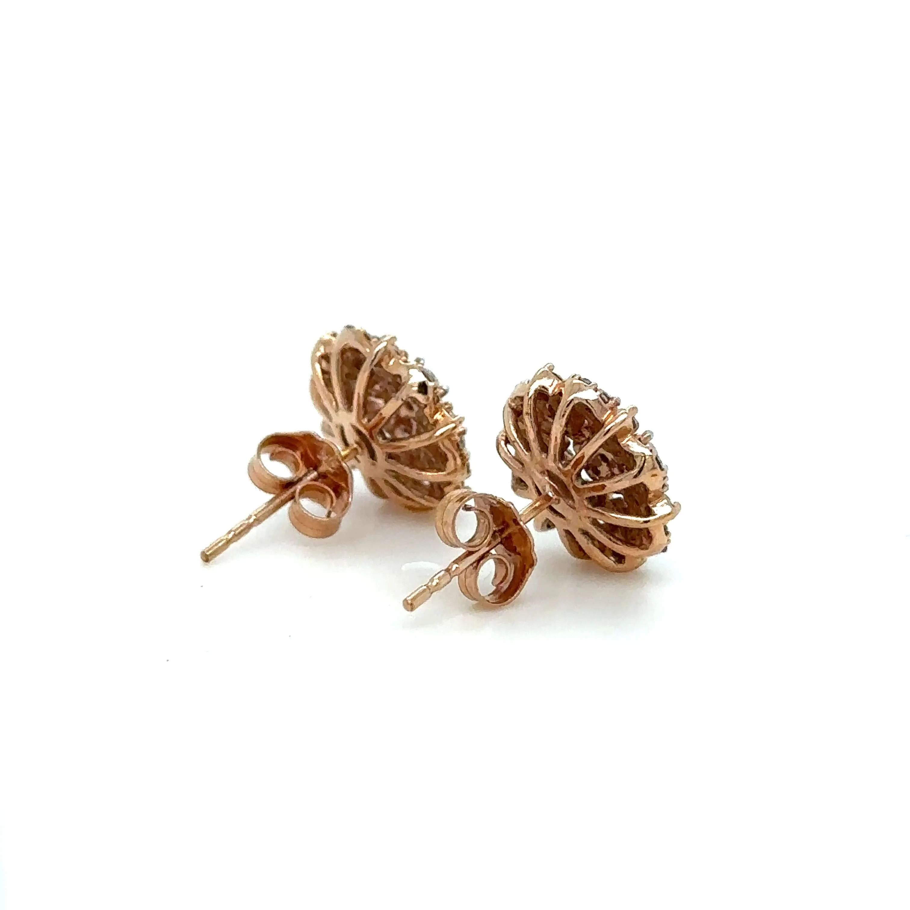 Bespoke Pink & White Diamond Stud Earrings 0.75ct - Image 4