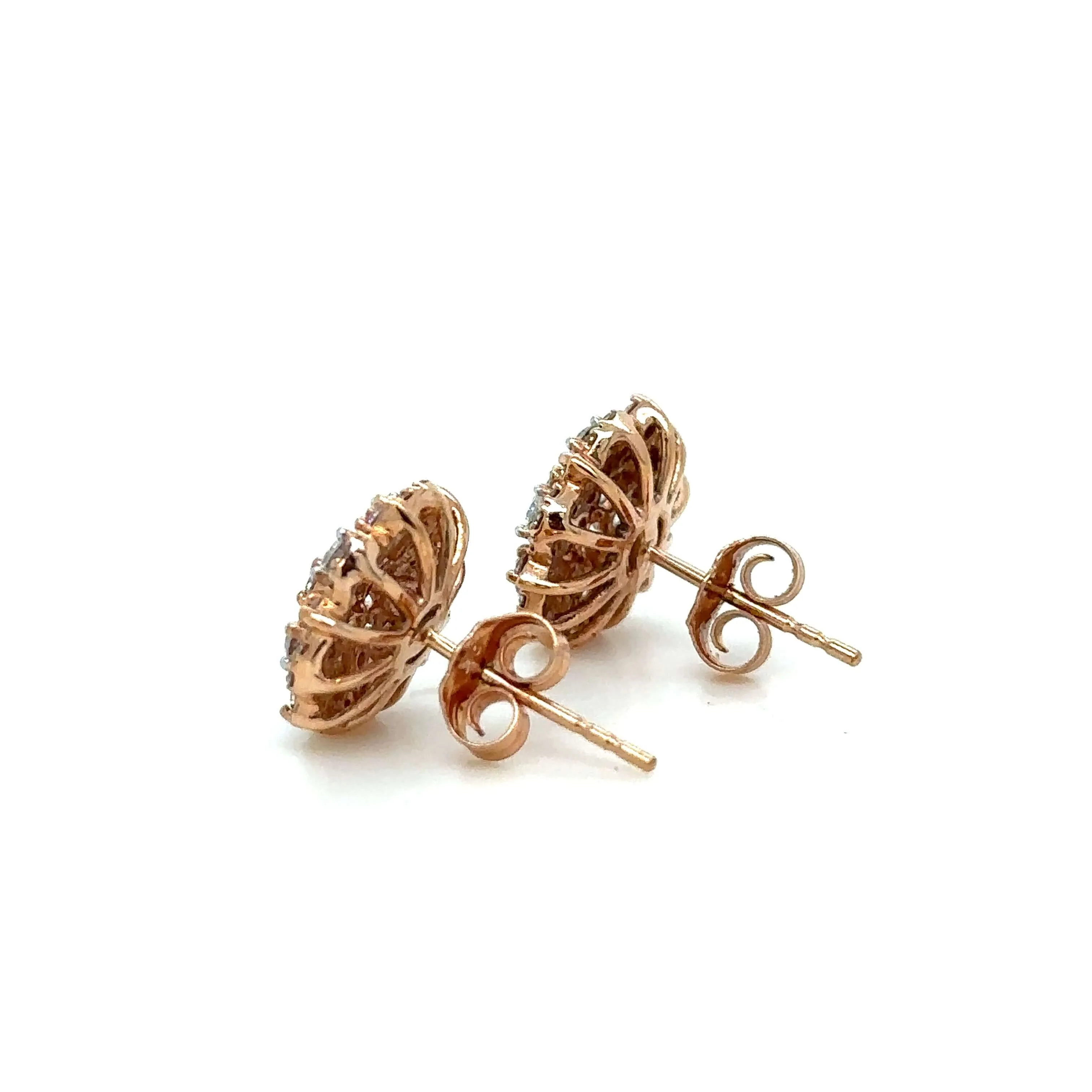 Bespoke Pink & White Diamond Stud Earrings 0.75ct - Image 5