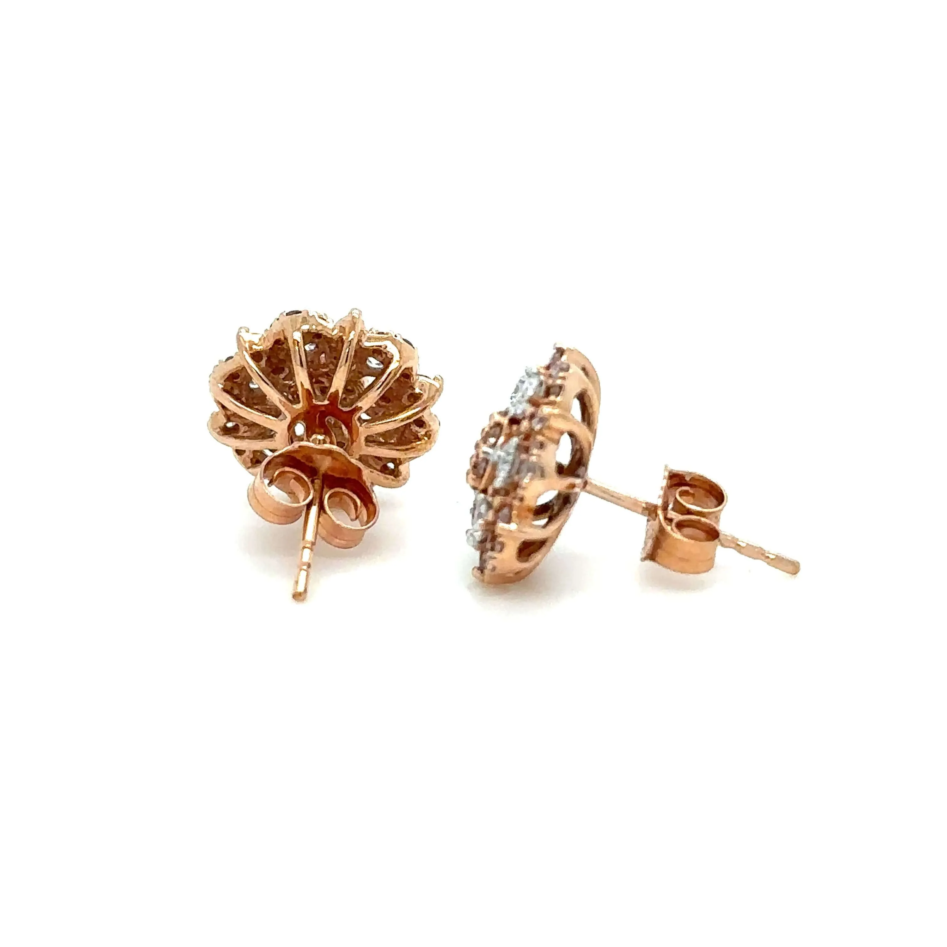 Bespoke Pink & White Diamond Stud Earrings 0.75ct - Image 8