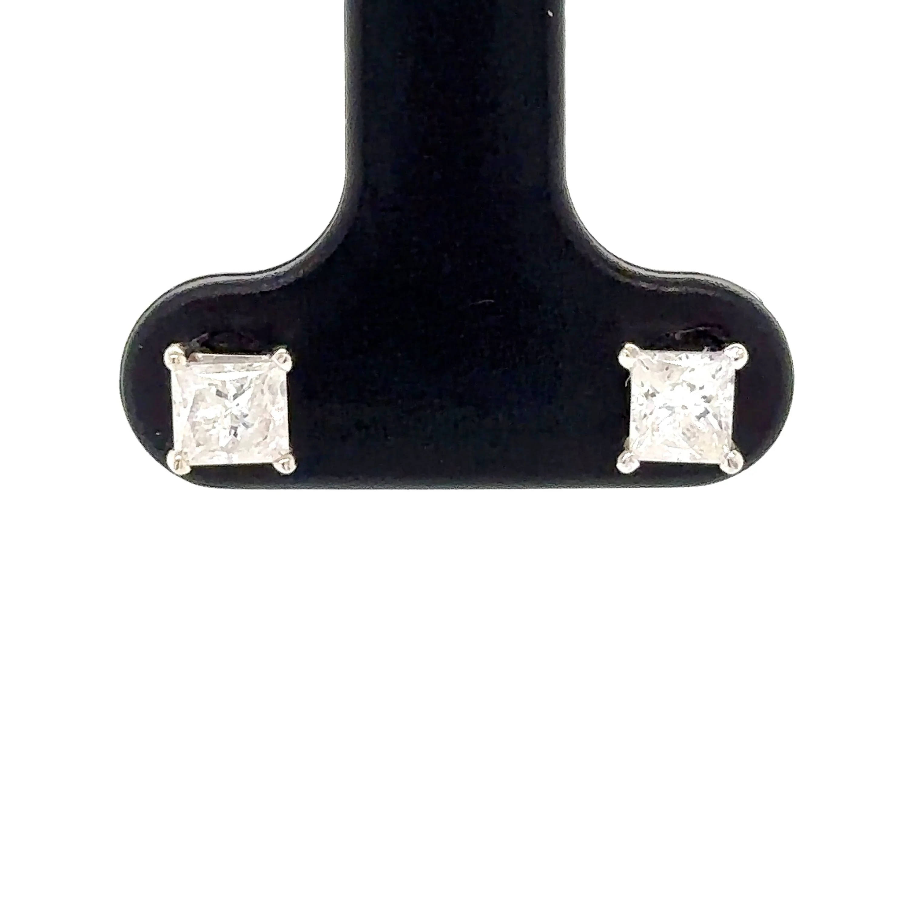 Bespoke Princess Cut Diamond Earrings 0.80ct - Image 4