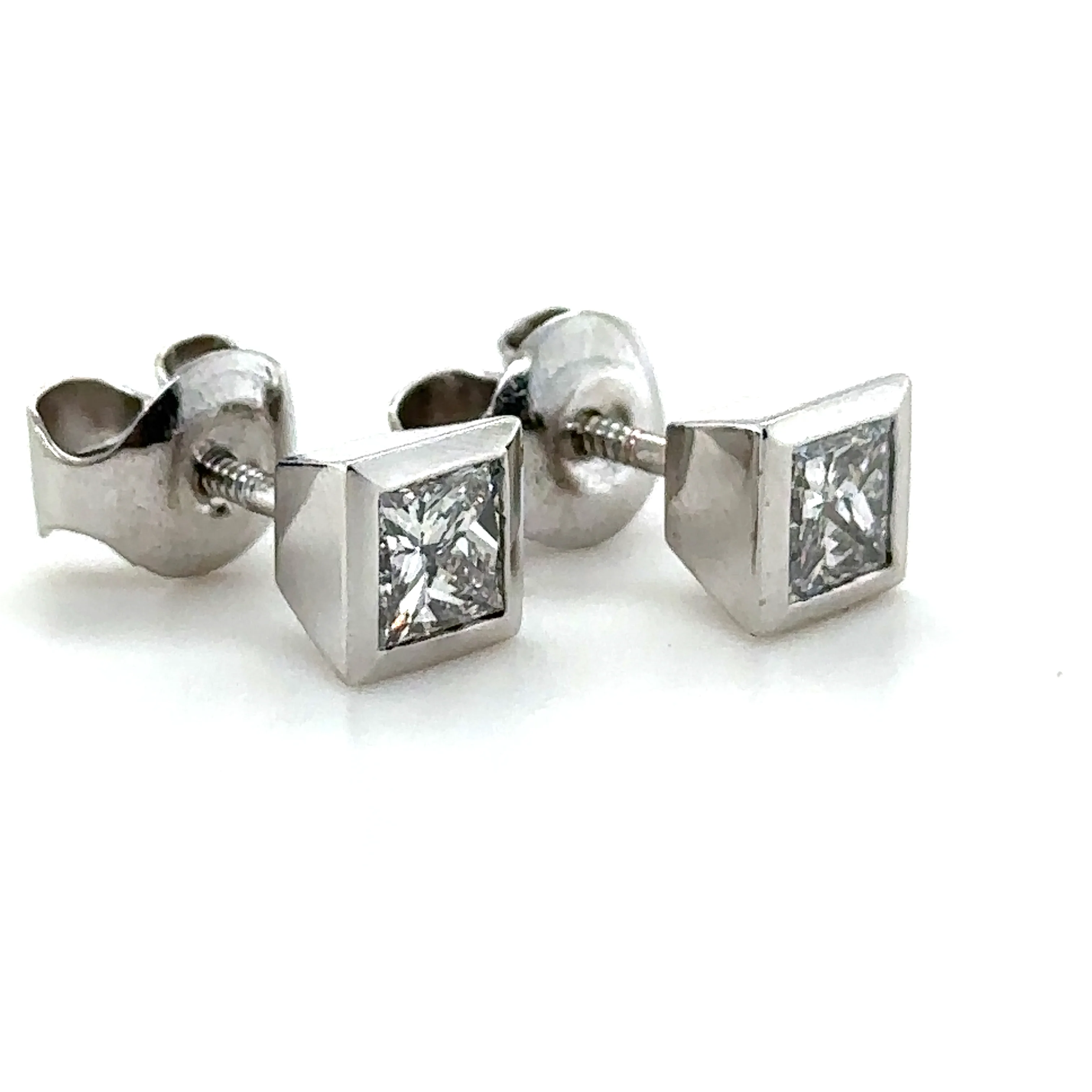 Bespoke Diamond Princess Cut Earrings 1.16ct - Image 4