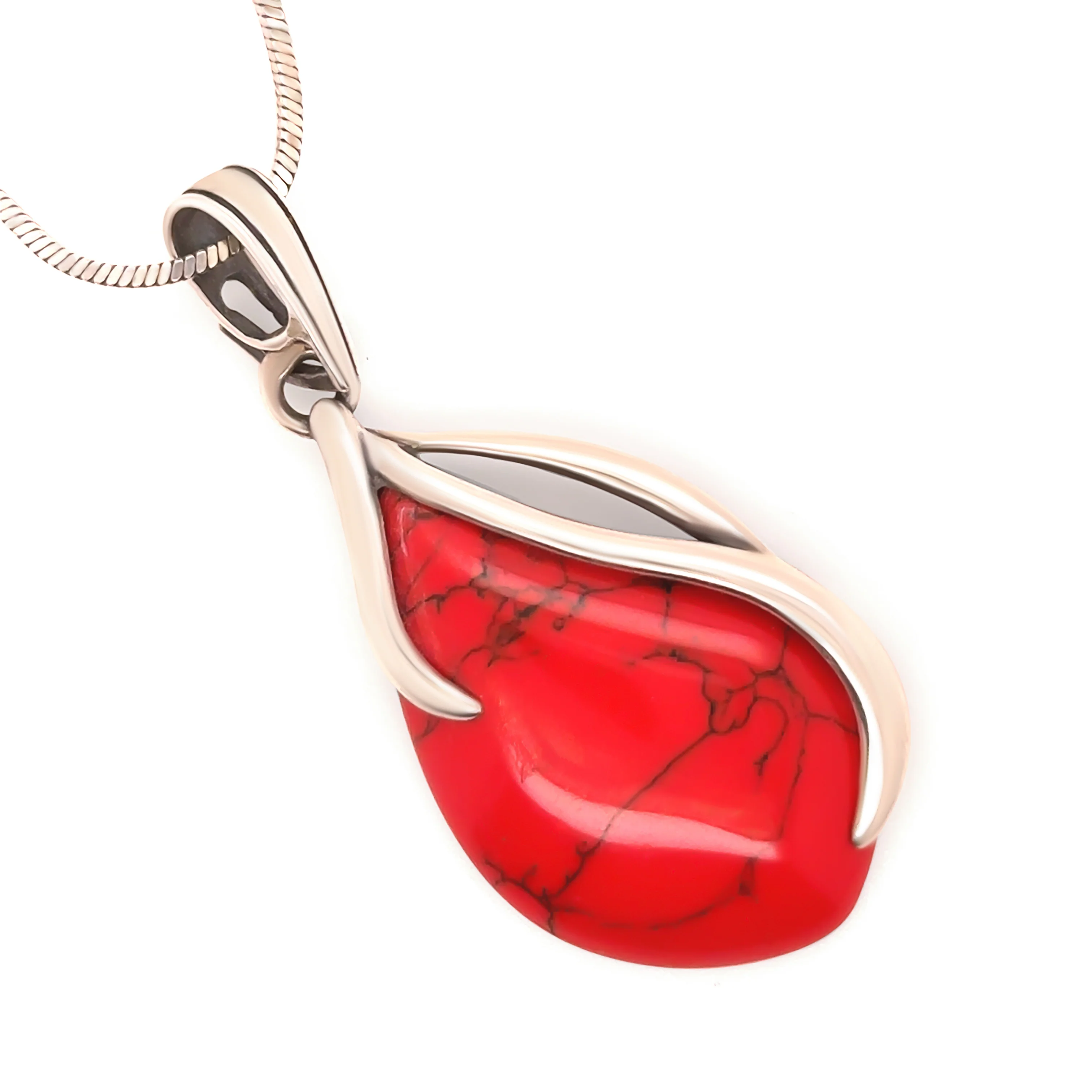 Bespoke Sterling Silver Vintage Red Stone Bracelet & Pendant - Image 3