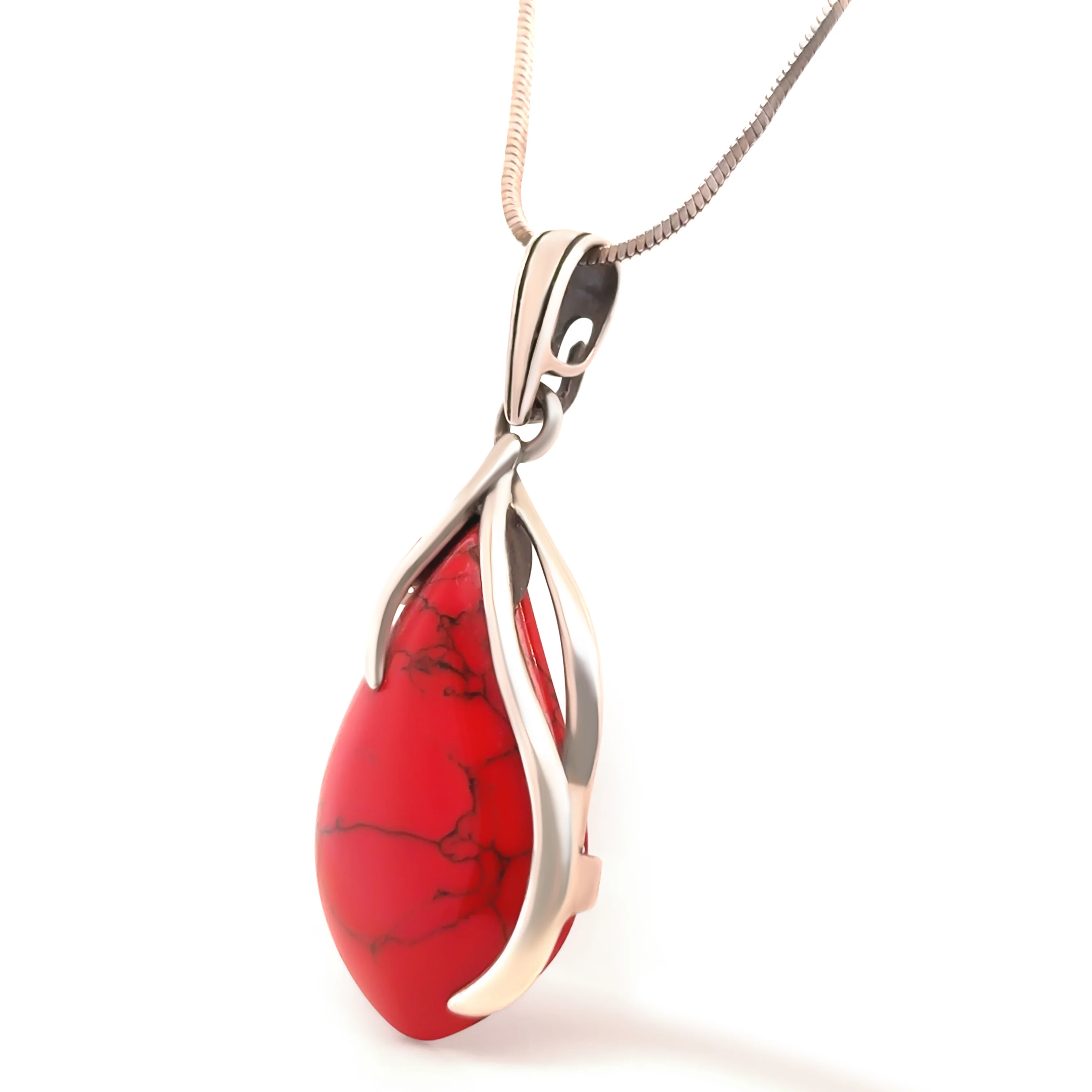 Bespoke Sterling Silver Vintage Red Stone Bracelet & Pendant - Image 5