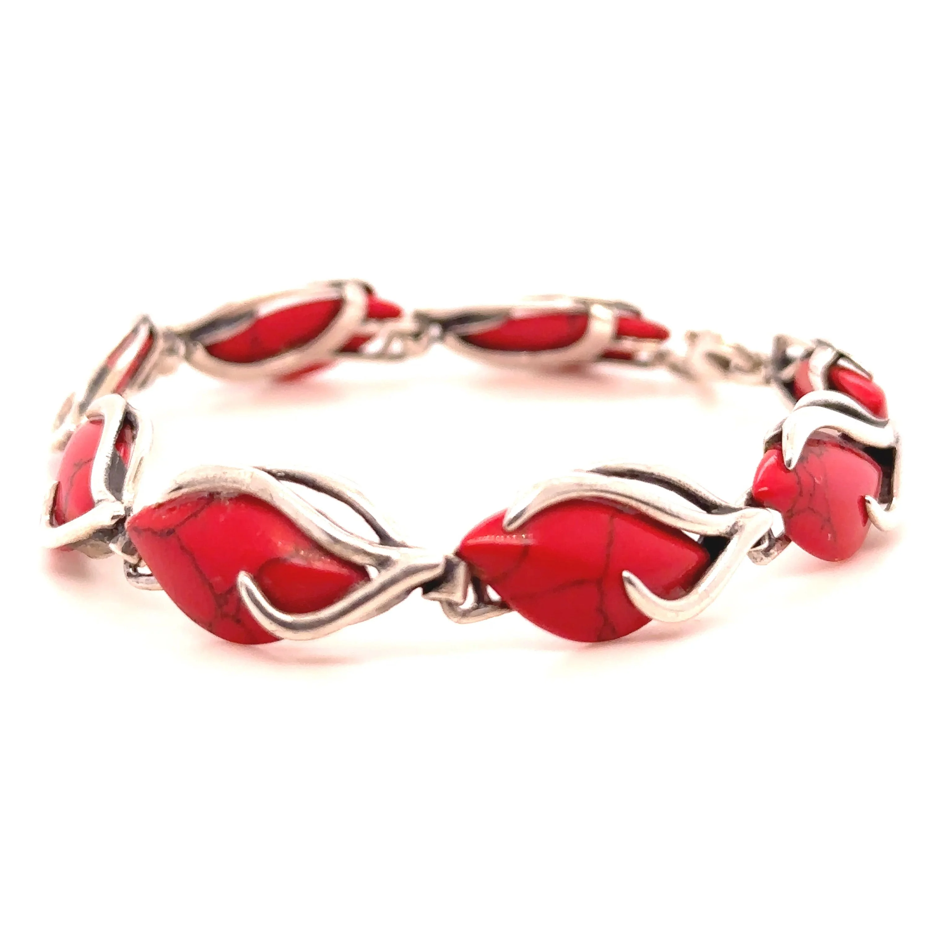 Bespoke Sterling Silver Vintage Red Stone Bracelet & Pendant - Image 7