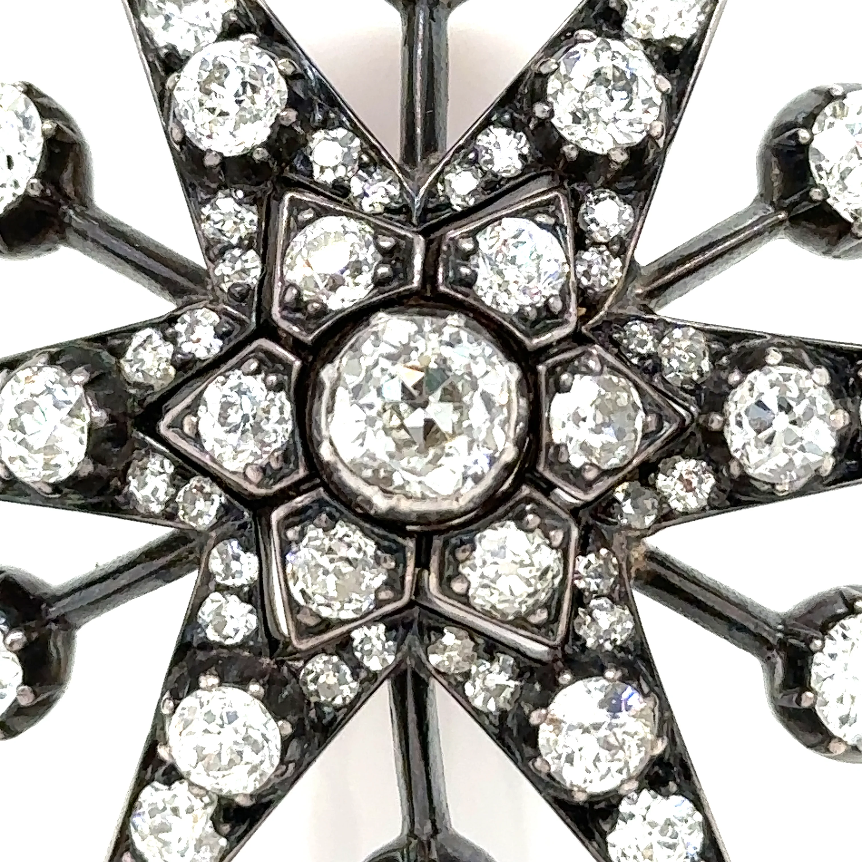 Bespoke Victorian Diamond Starburst Pendant/Brooch 8.70ct - Image 3