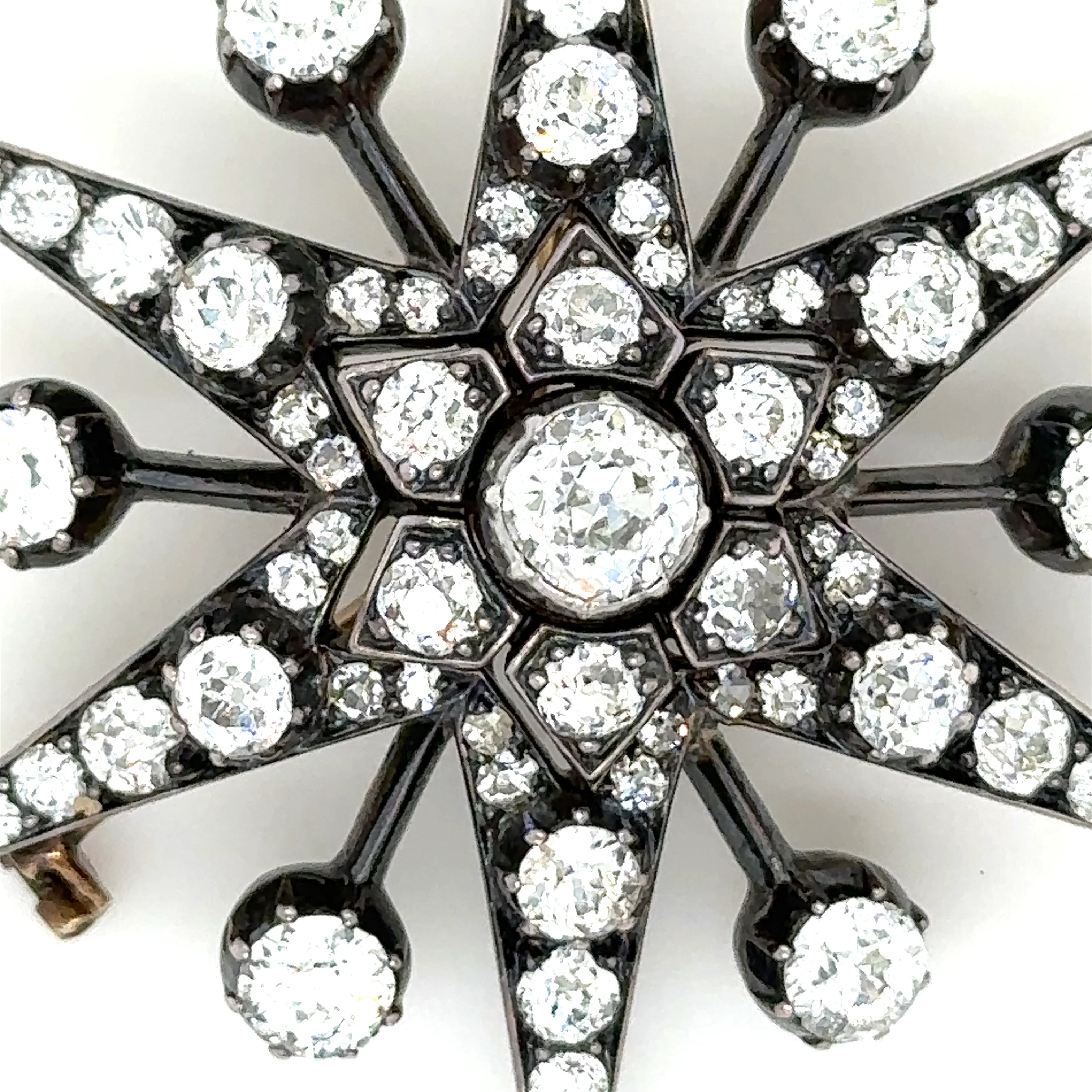 Bespoke Victorian Diamond Starburst Pendant/Brooch 8.70ct - Image 7