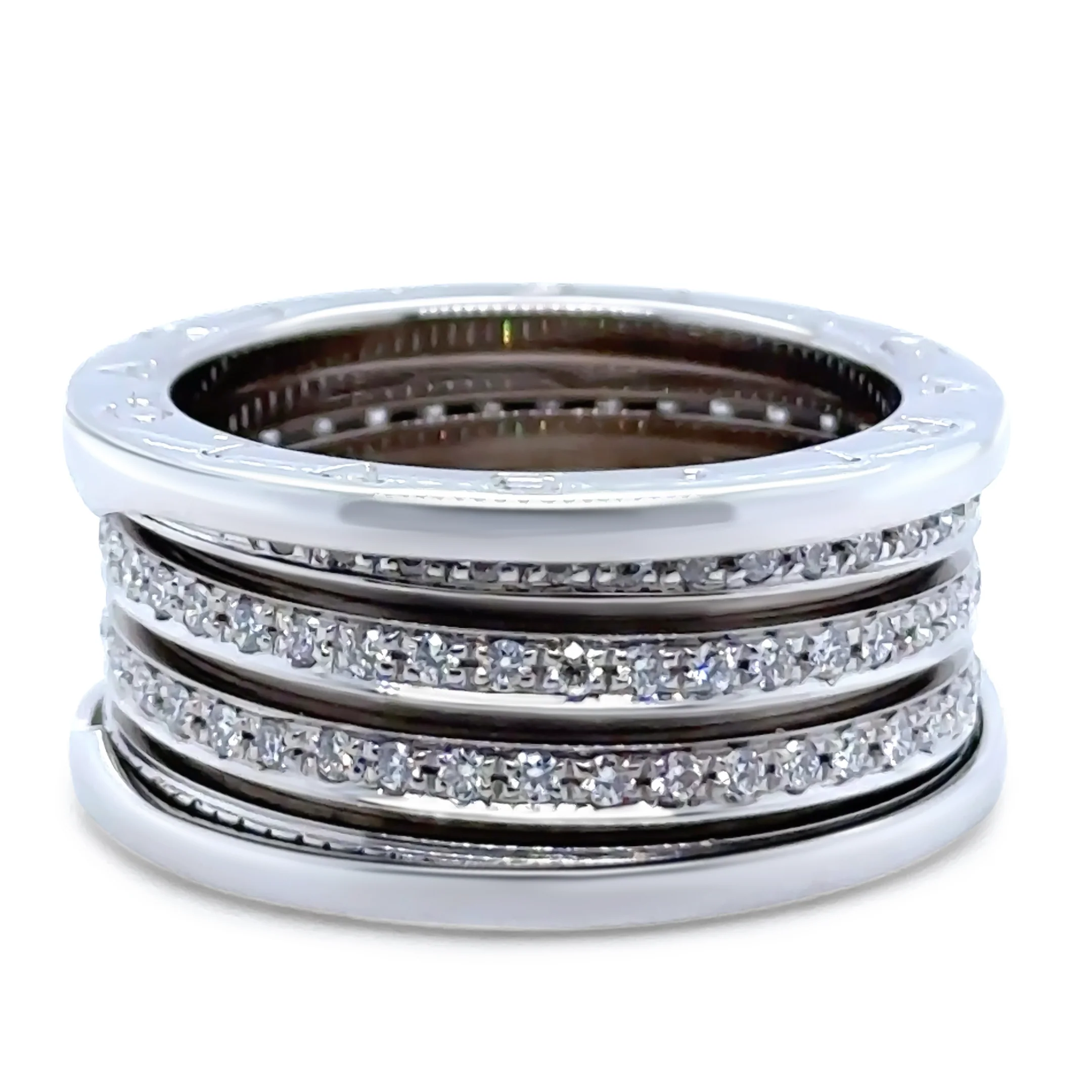 Bvlgari 18ct White Gold B.Zero1 4-Band Diamond Ring .8ct 17.38g - Image 4