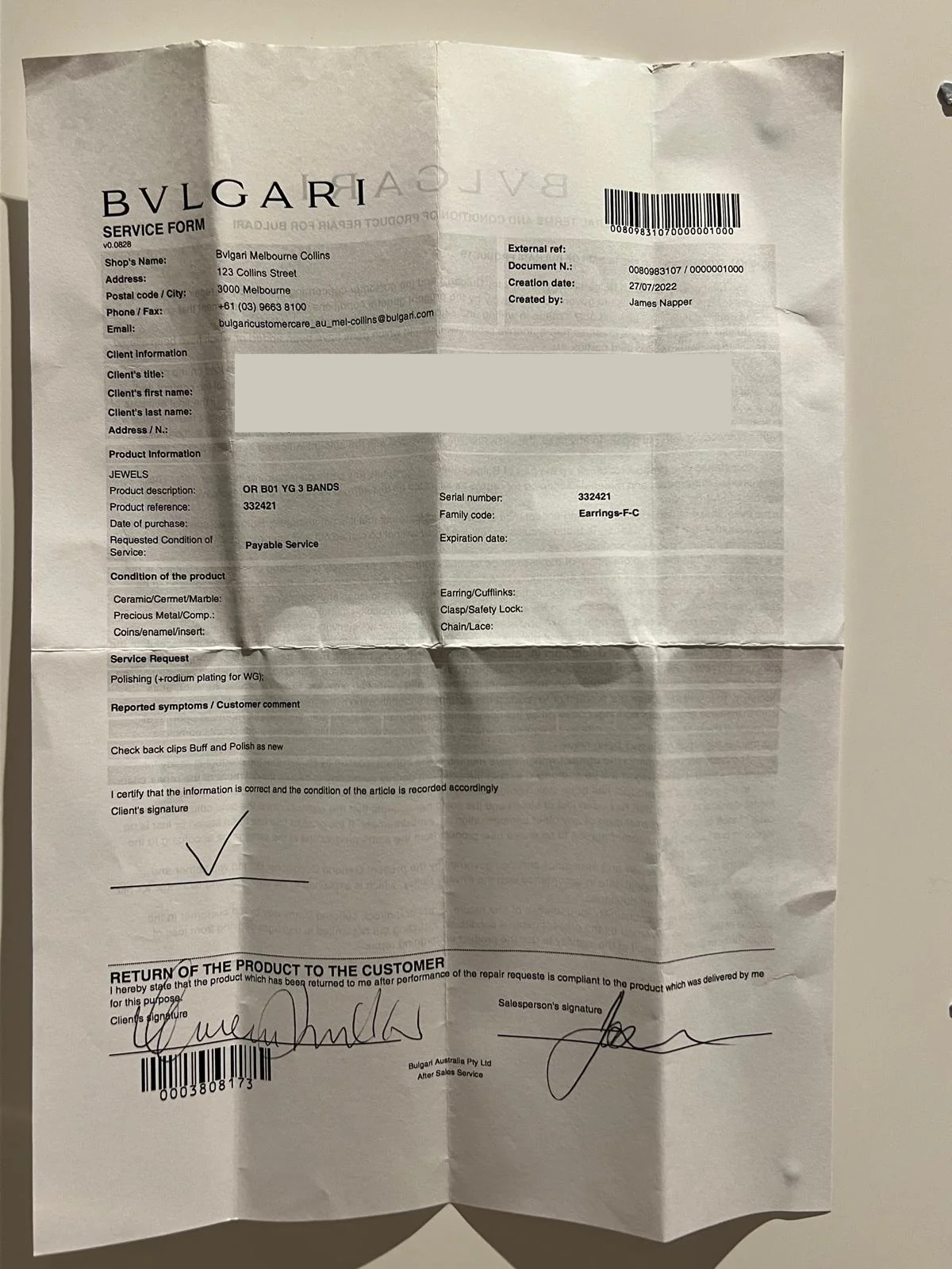Bvlgari B.Zero1 18ct Yellow Gold Hoop Earrings 15.93g - Image 9