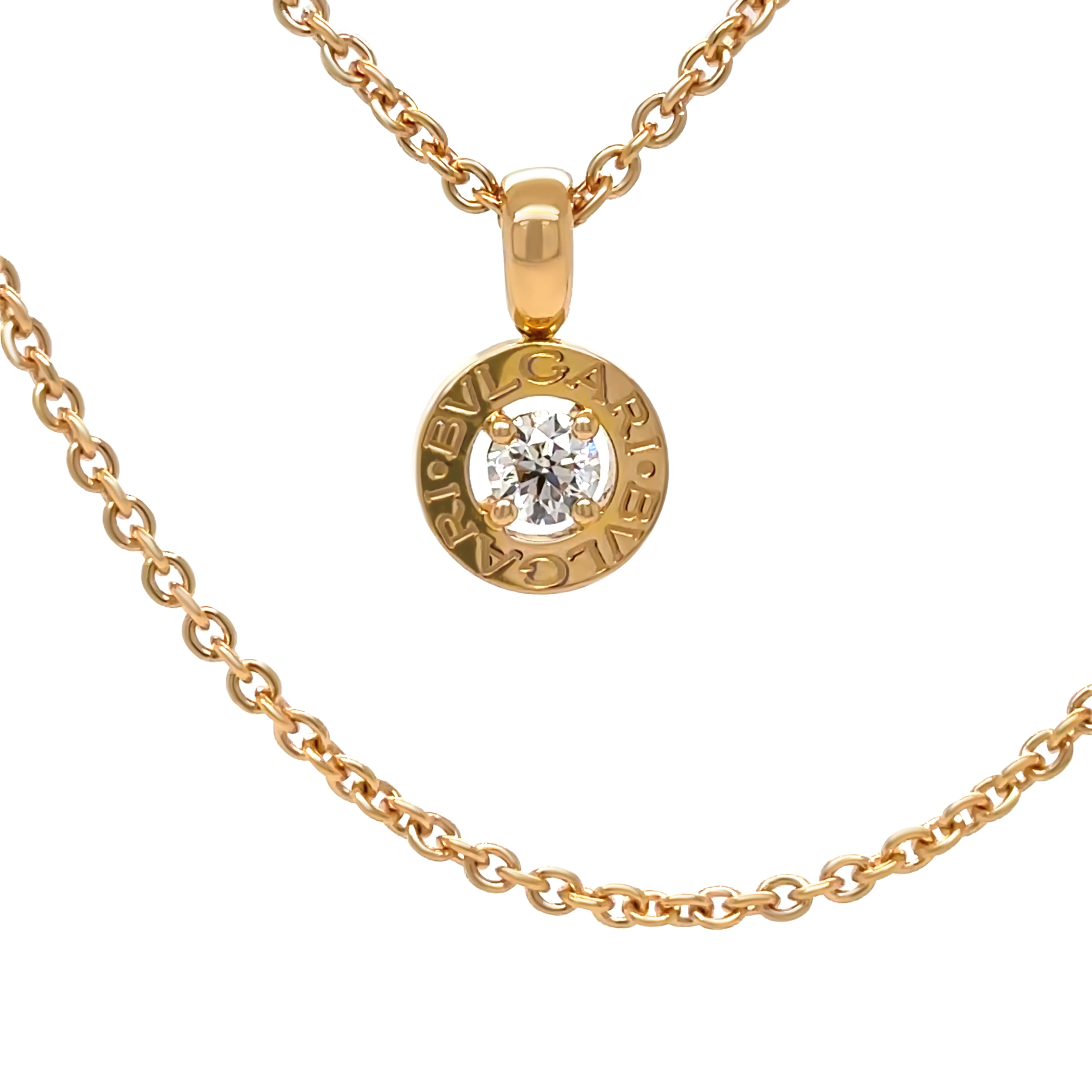 Bvlgari Bvlgari 18ct Rose Gold Diamond Pendant Necklace 0.25ct 9.7g - Image 2