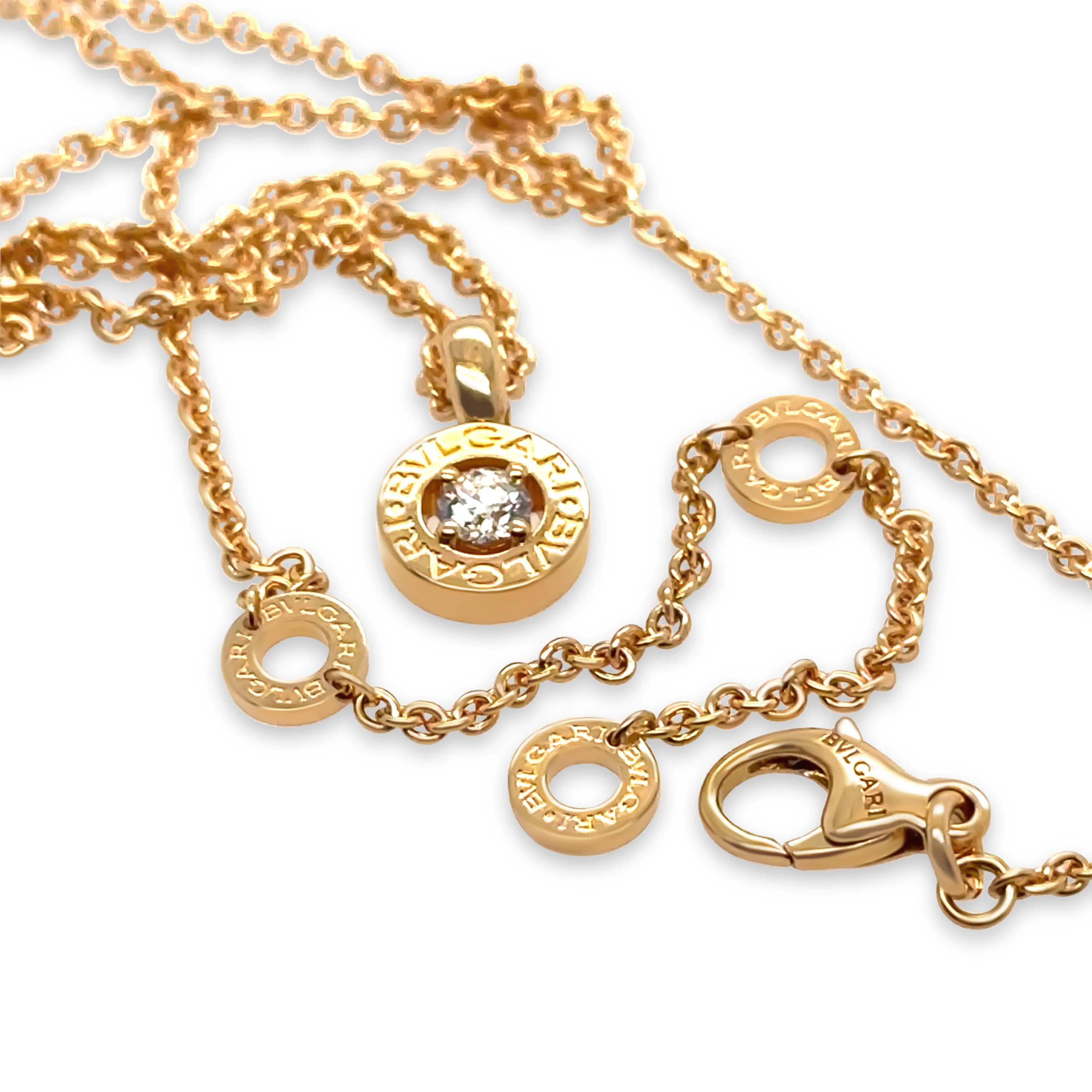 Bvlgari Bvlgari 18ct Rose Gold Diamond Pendant Necklace 0.25ct 9.7g - Image 5