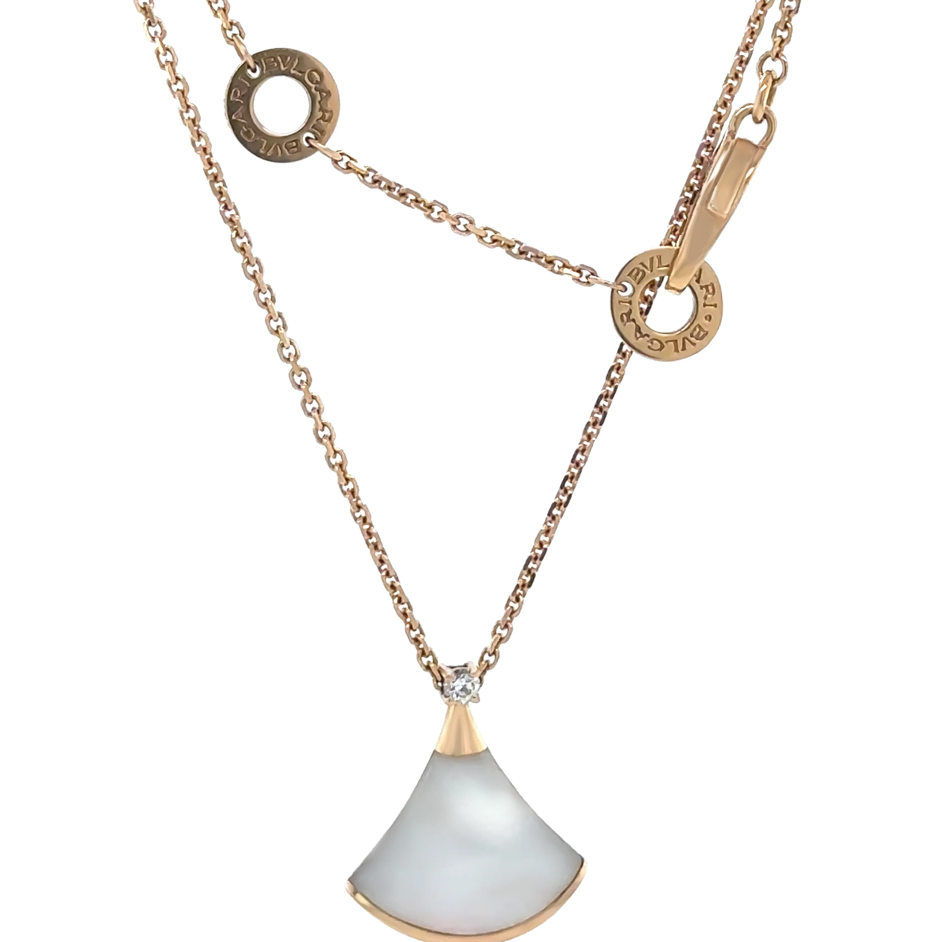 Bvlgari Divas’ Dream 18ct Rose Gold Mother-of-Pearl Necklace 0.03ct 5.06g - Image 2