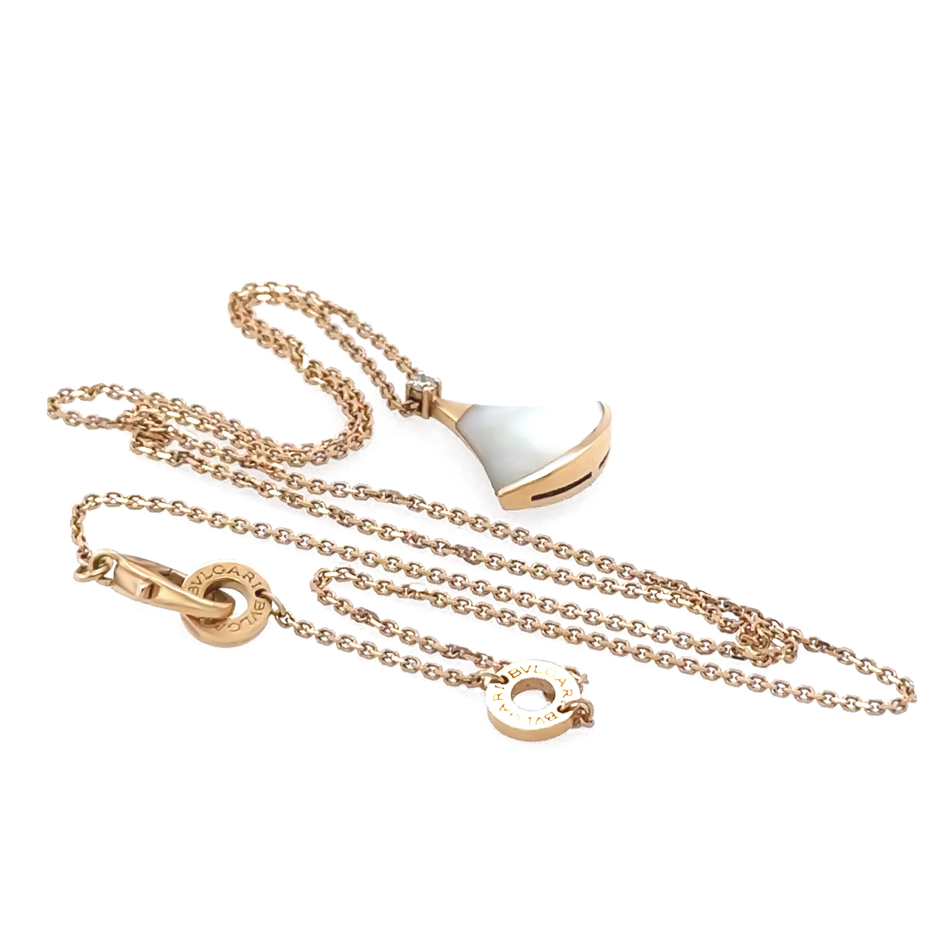 Bvlgari Divas’ Dream 18ct Rose Gold Mother-of-Pearl Necklace 0.03ct 5.06g - Image 3