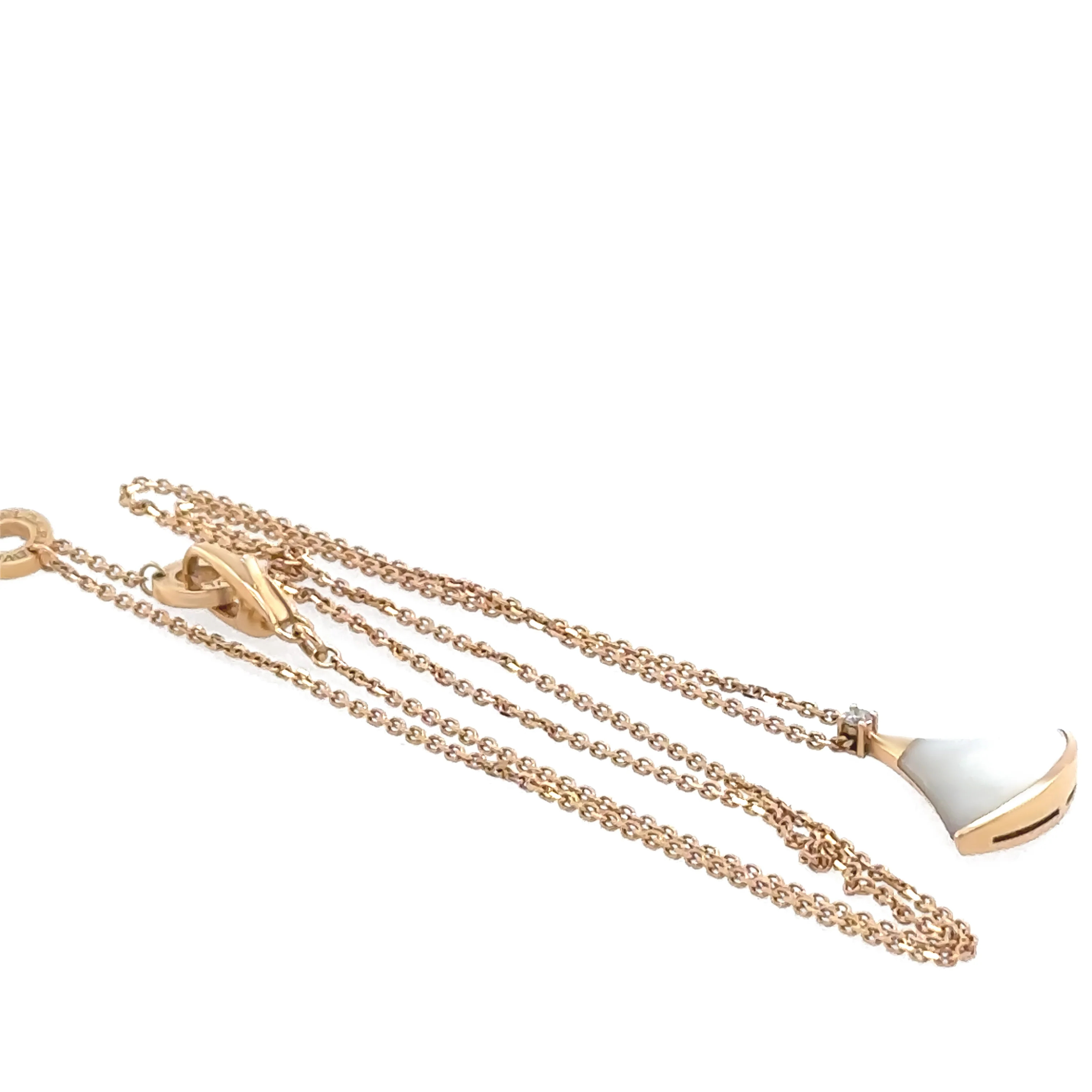 Bvlgari Divas’ Dream 18ct Rose Gold Mother-of-Pearl Necklace 0.03ct 5.06g - Image 4