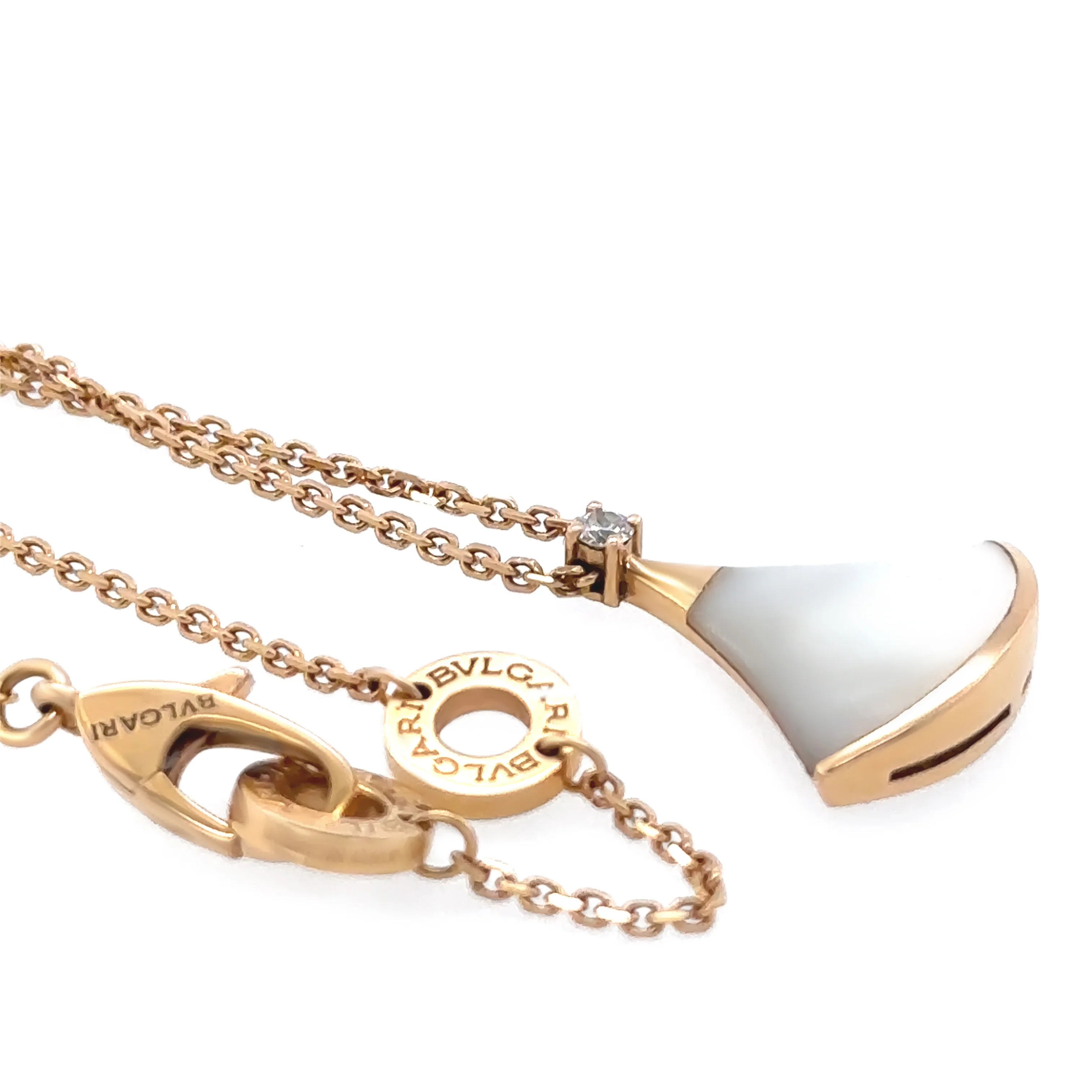 Bvlgari Divas’ Dream 18ct Rose Gold Mother-of-Pearl Necklace 0.03ct 5.06g - Image 5