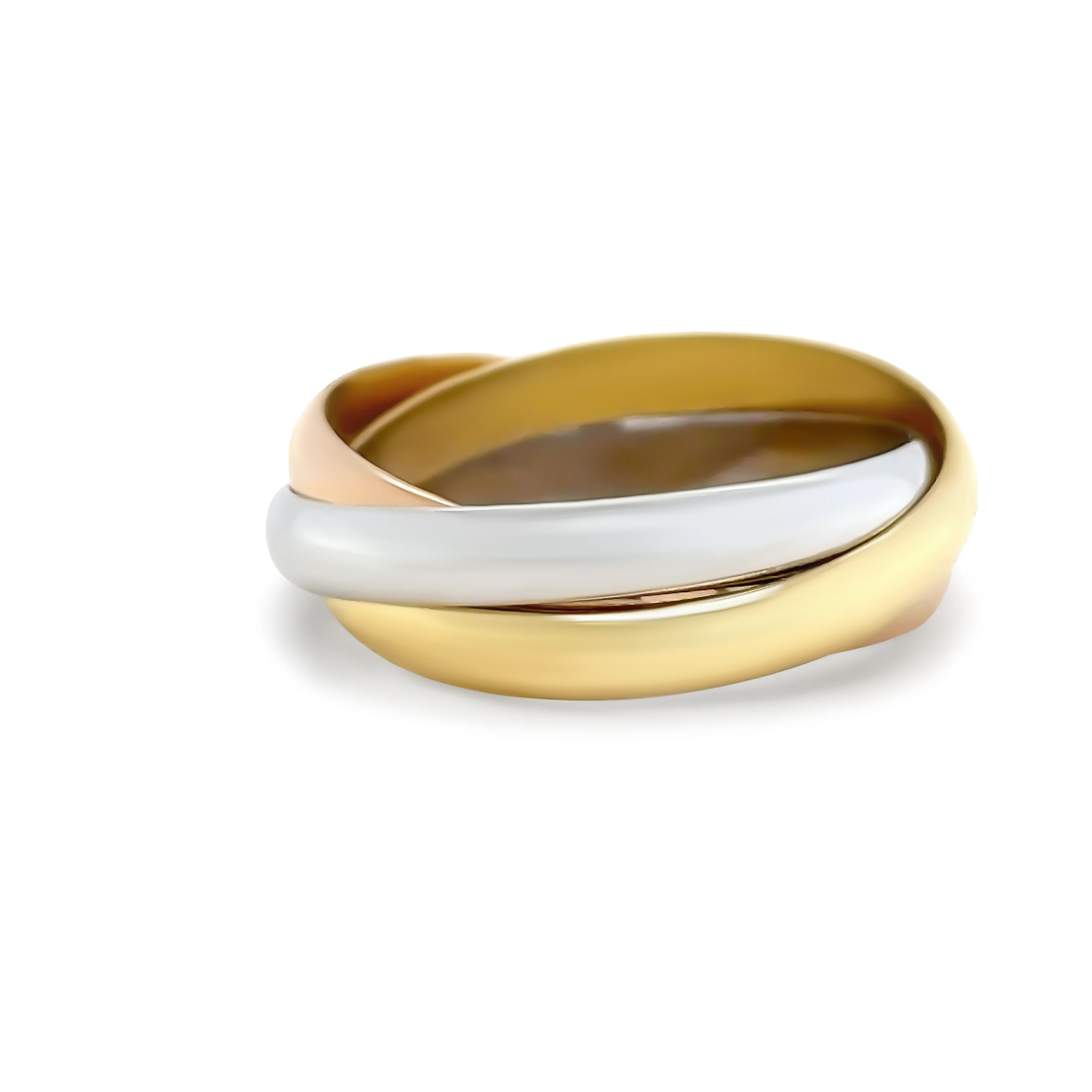 Cartier 18ct 3 Tone Gold Trinity Ring 8.46g - Image 4