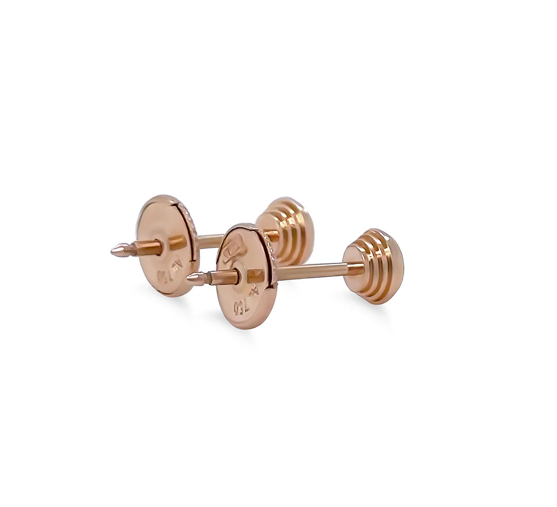 Cartier 18ct Rose Gold Diamond Earrings 1.52g - Image 3