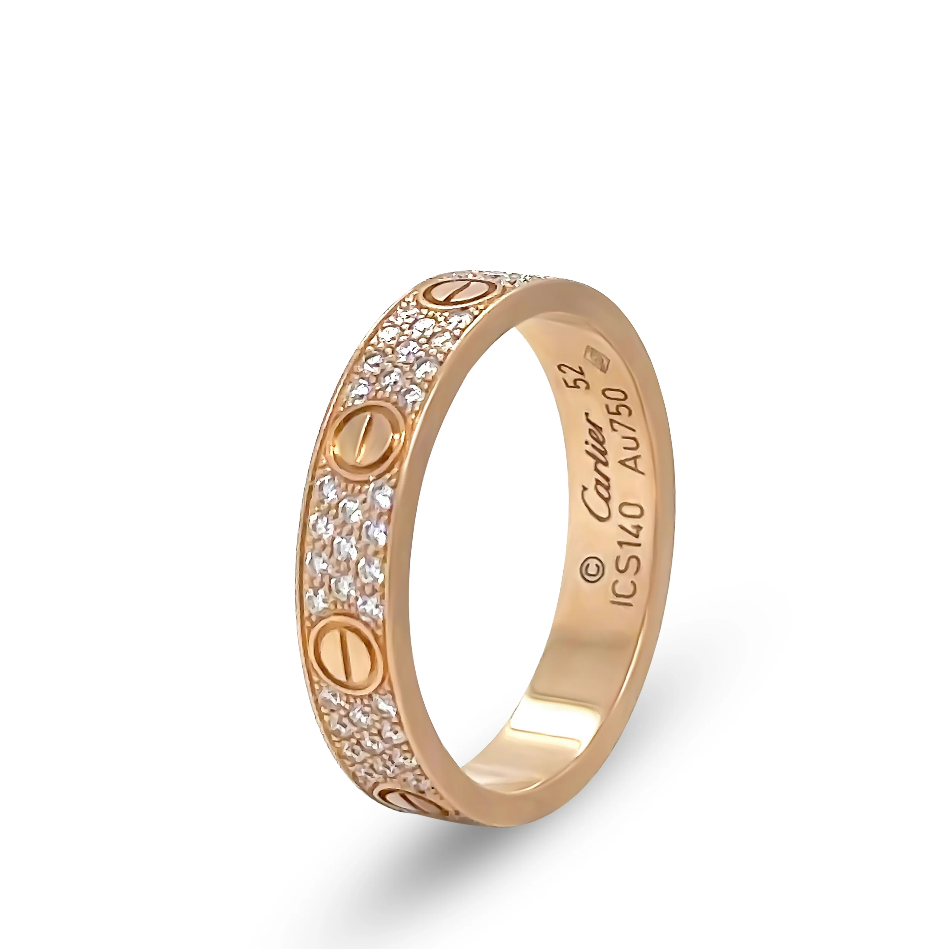 Cartier 18ct Rose Gold Diamond Love Wedding Band 0.31ct - Image 4