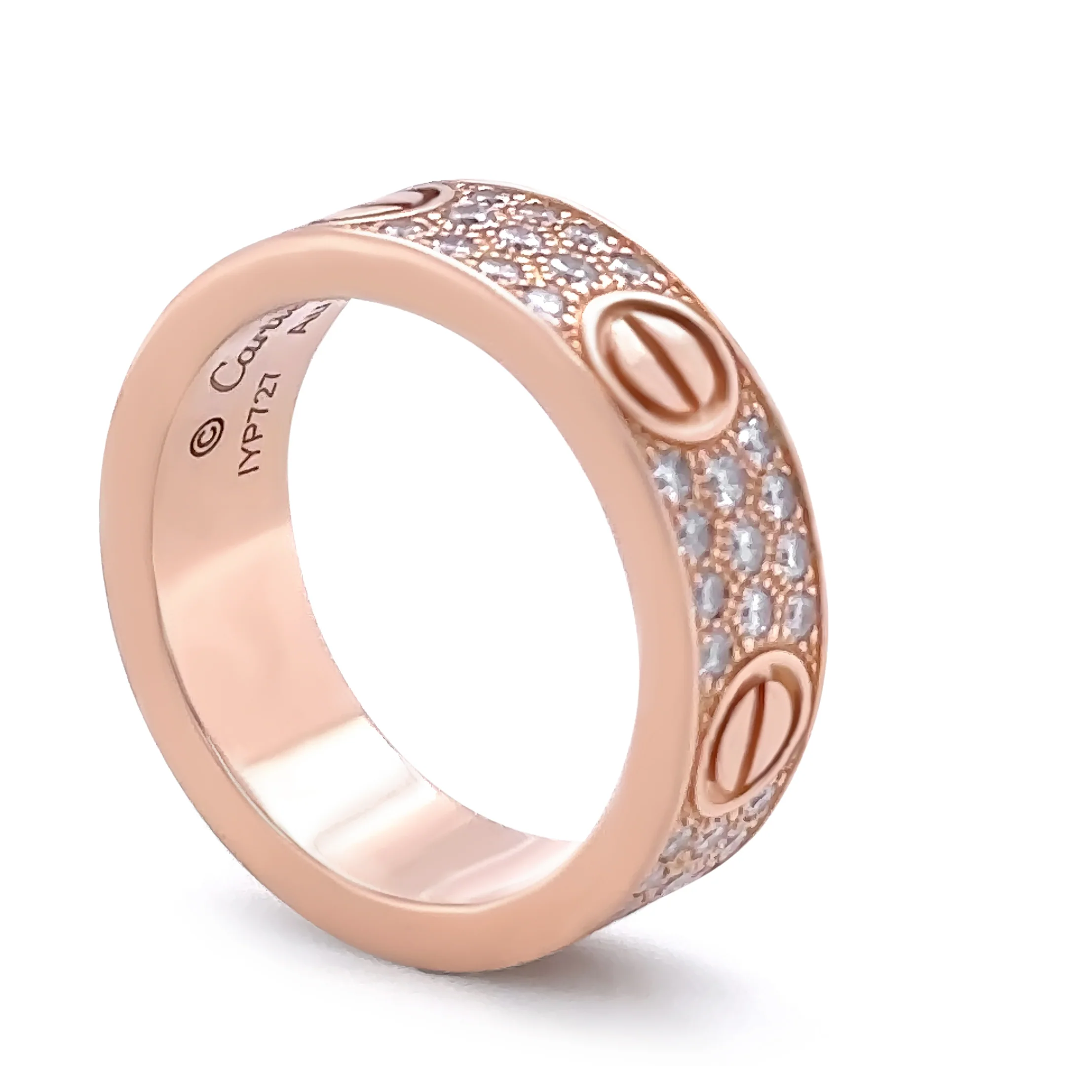 Cartier 18ct Rose Gold Love Classic Pavé Diamond Ring 0.70ct - Image 6