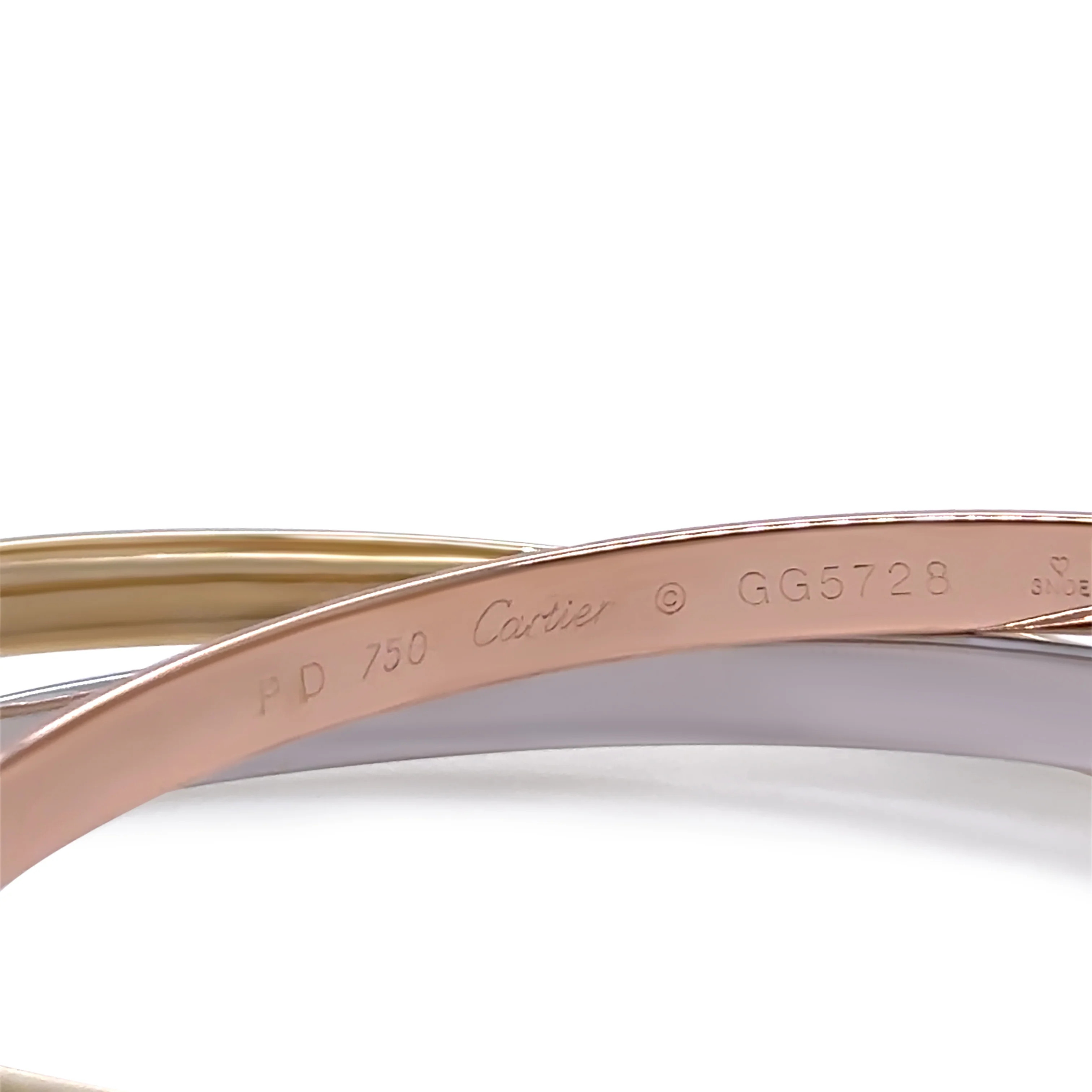 Cartier 18ct Tri-Colour Gold Trinity Bracelet 63g - Image 2
