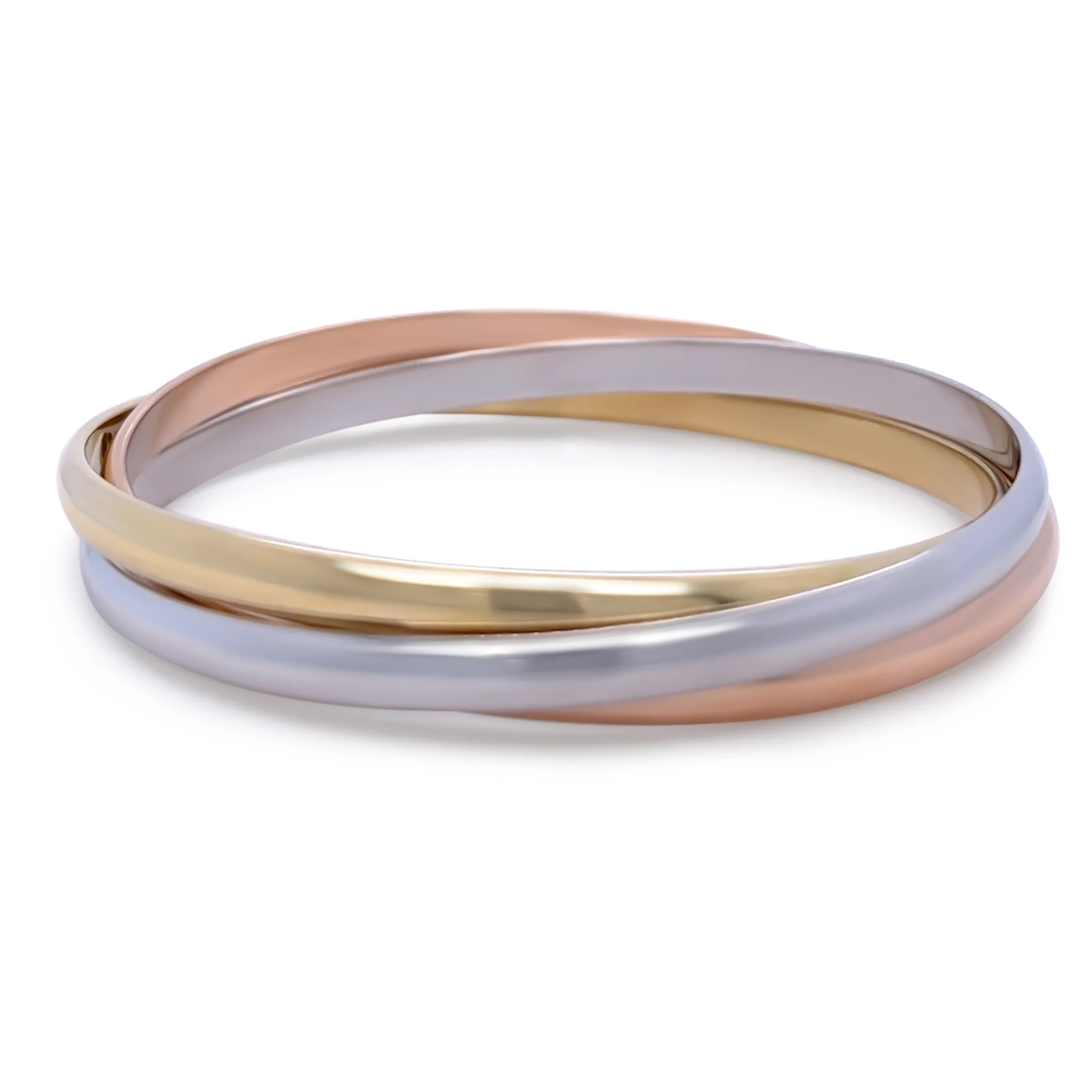 Cartier 18ct Tri-Colour Gold Trinity Bracelet 63g - Image 3