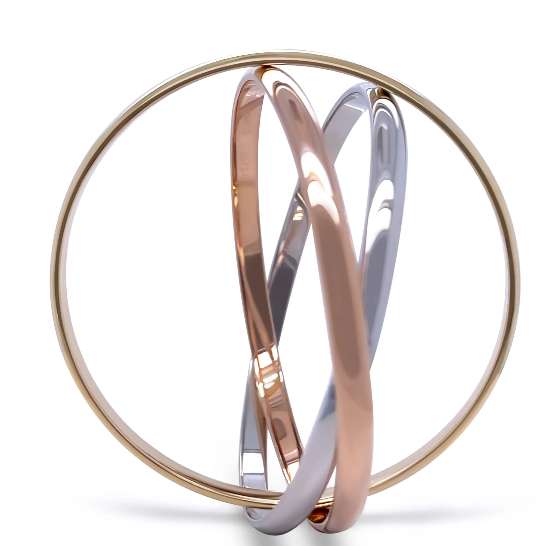 Cartier 18ct Tri-Colour Gold Trinity Bracelet 63g - Image 6