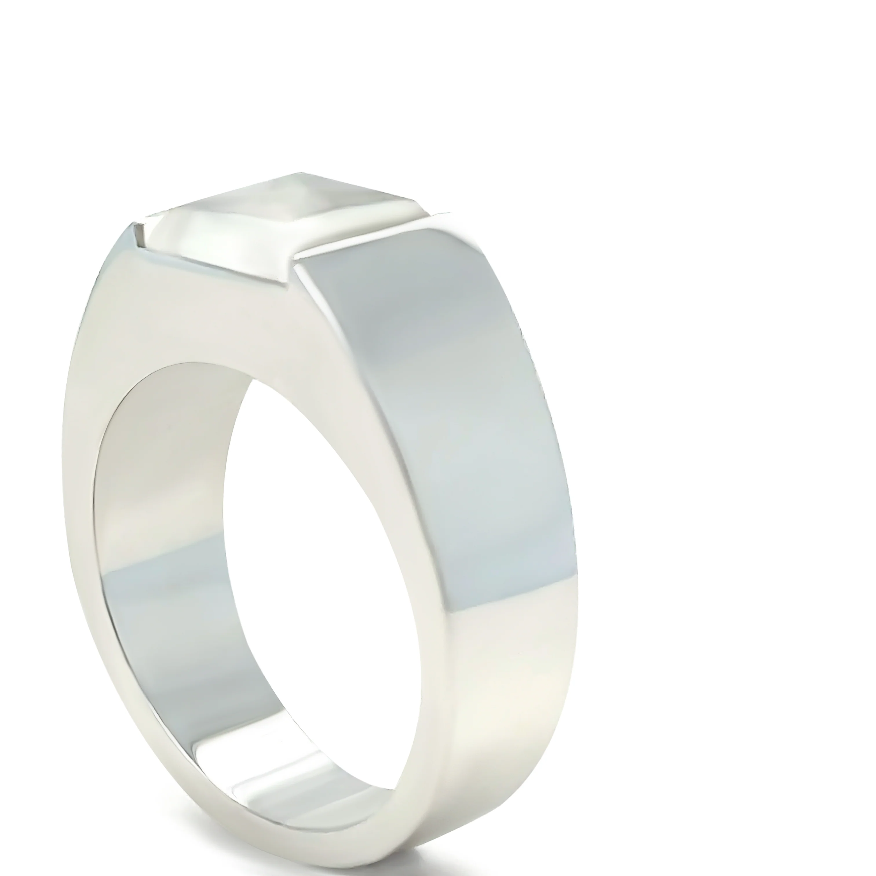 Cartier 18ct White Gold Moonstone Tank Ring 14.4g - Image 4