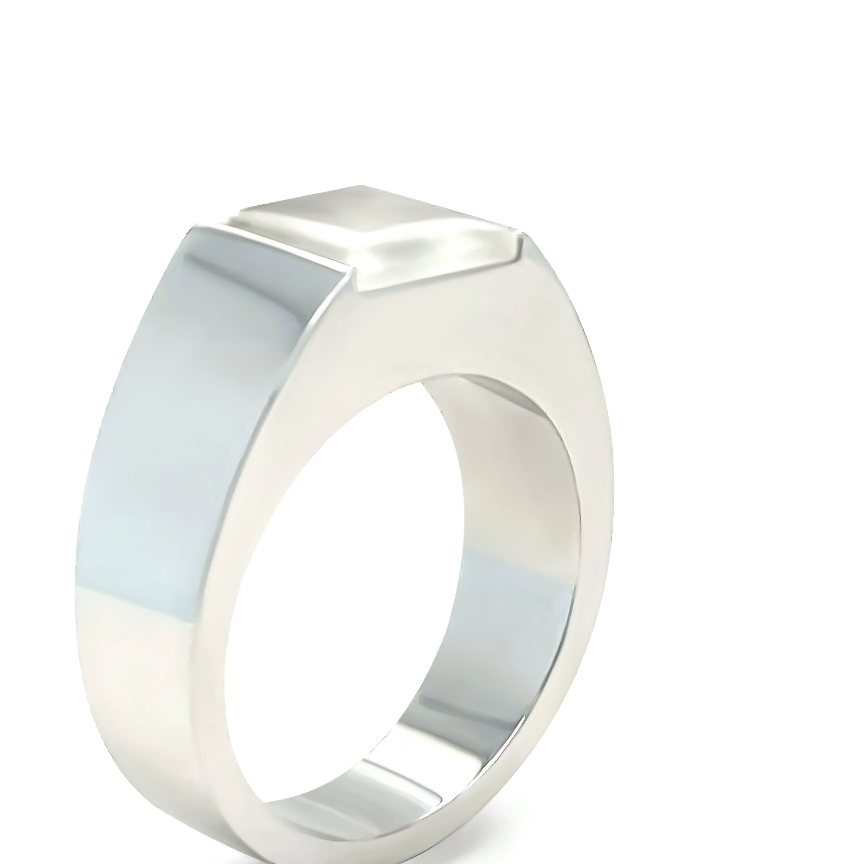 Cartier 18ct White Gold Moonstone Tank Ring 14.4g - Image 5