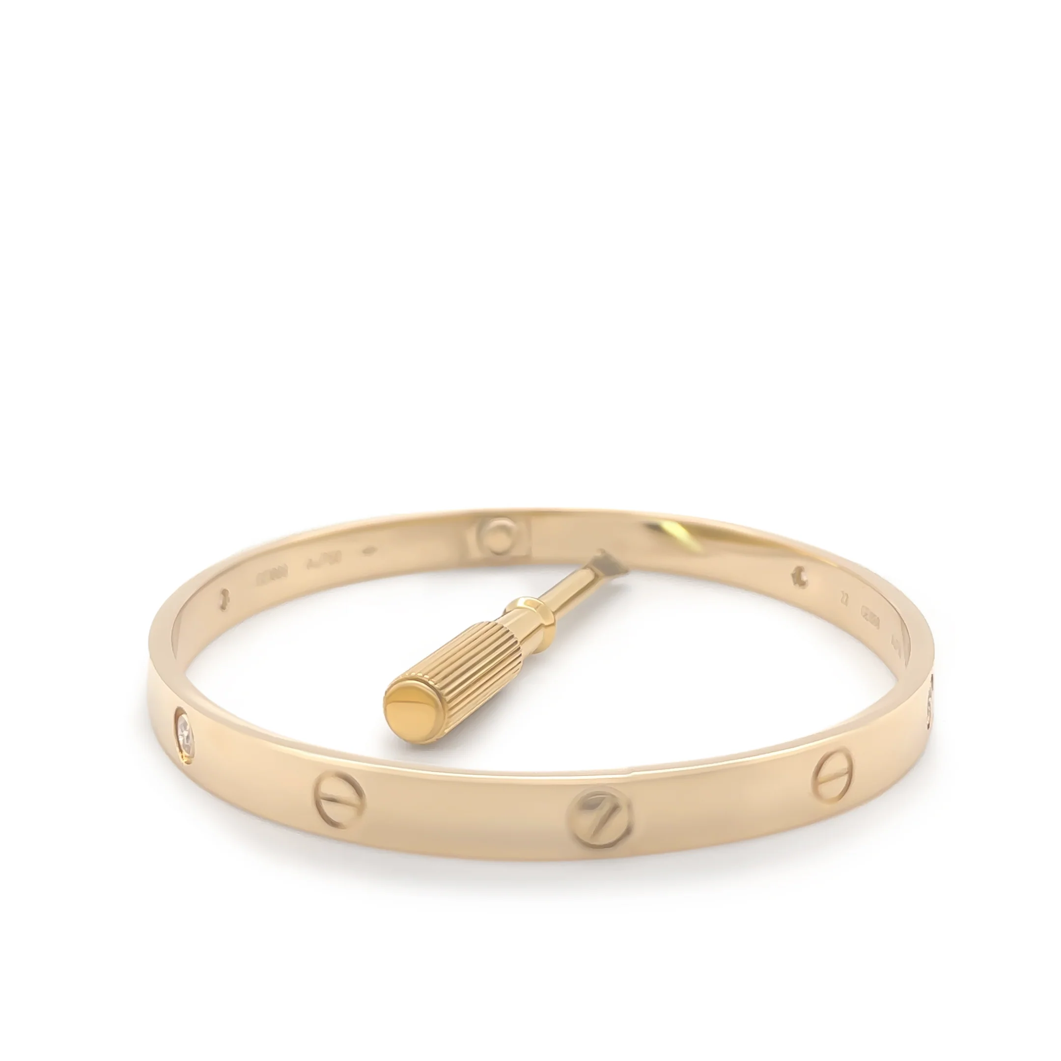 Cartier 18ct Yellow Gold Love Diamond Bracelet Classic Model 0.42ct - Image 4