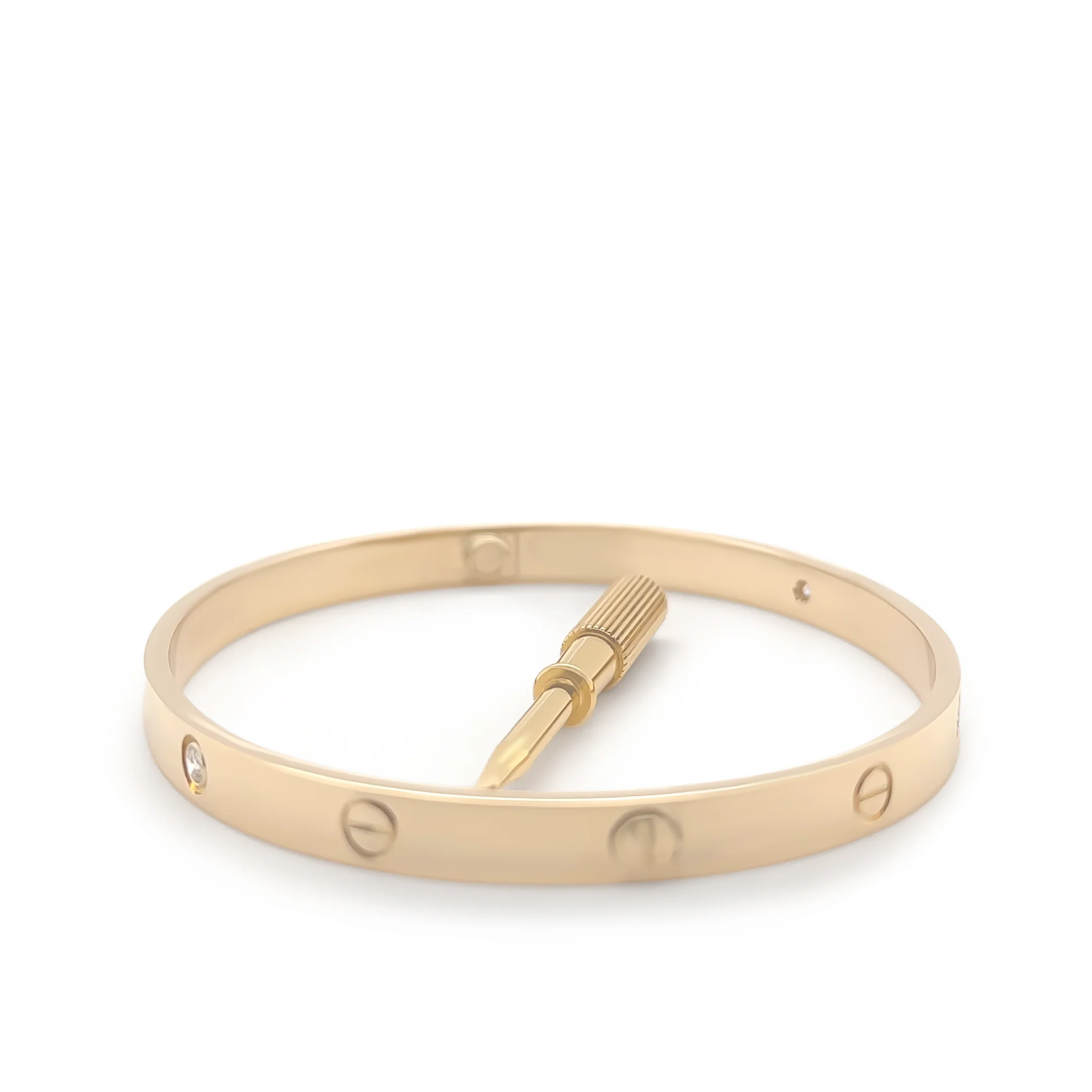 Cartier 18ct Yellow Gold Love Diamond Bracelet Classic Model 0.42ct - Image 5