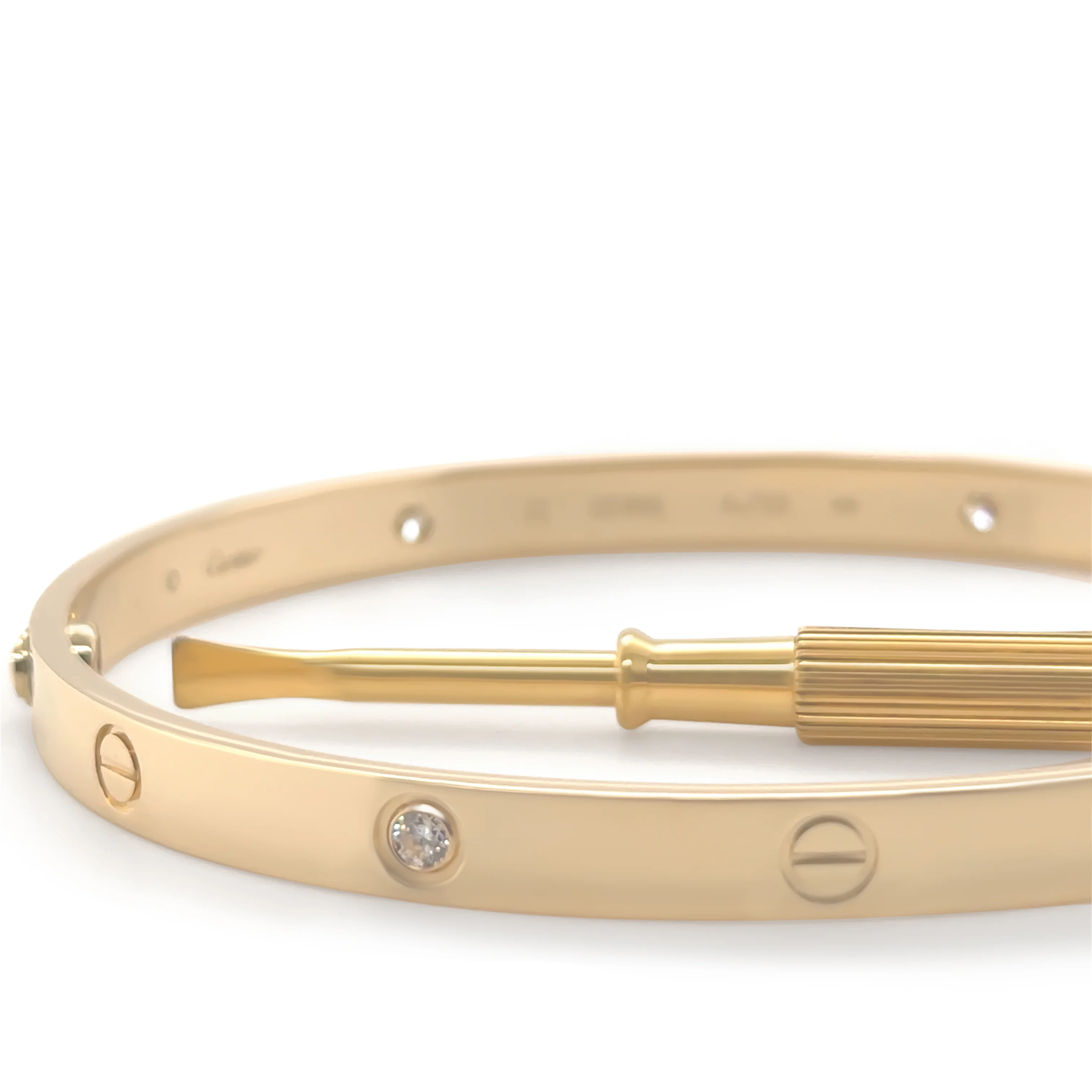 Cartier 18ct Yellow Gold Love Diamond Bracelet Classic Model 0.42ct - Image 6
