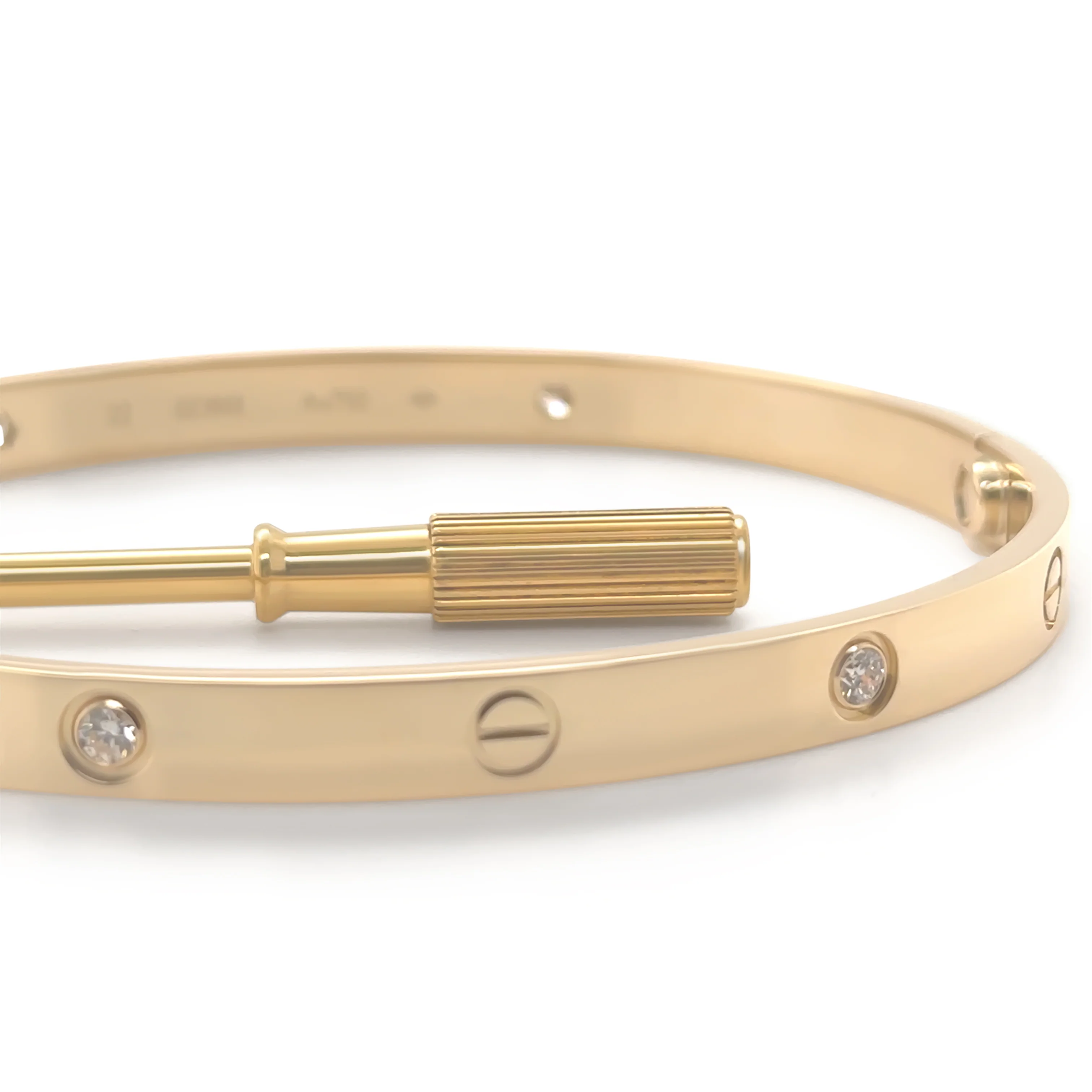 Cartier 18ct Yellow Gold Love Diamond Bracelet Classic Model 0.42ct - Image 7