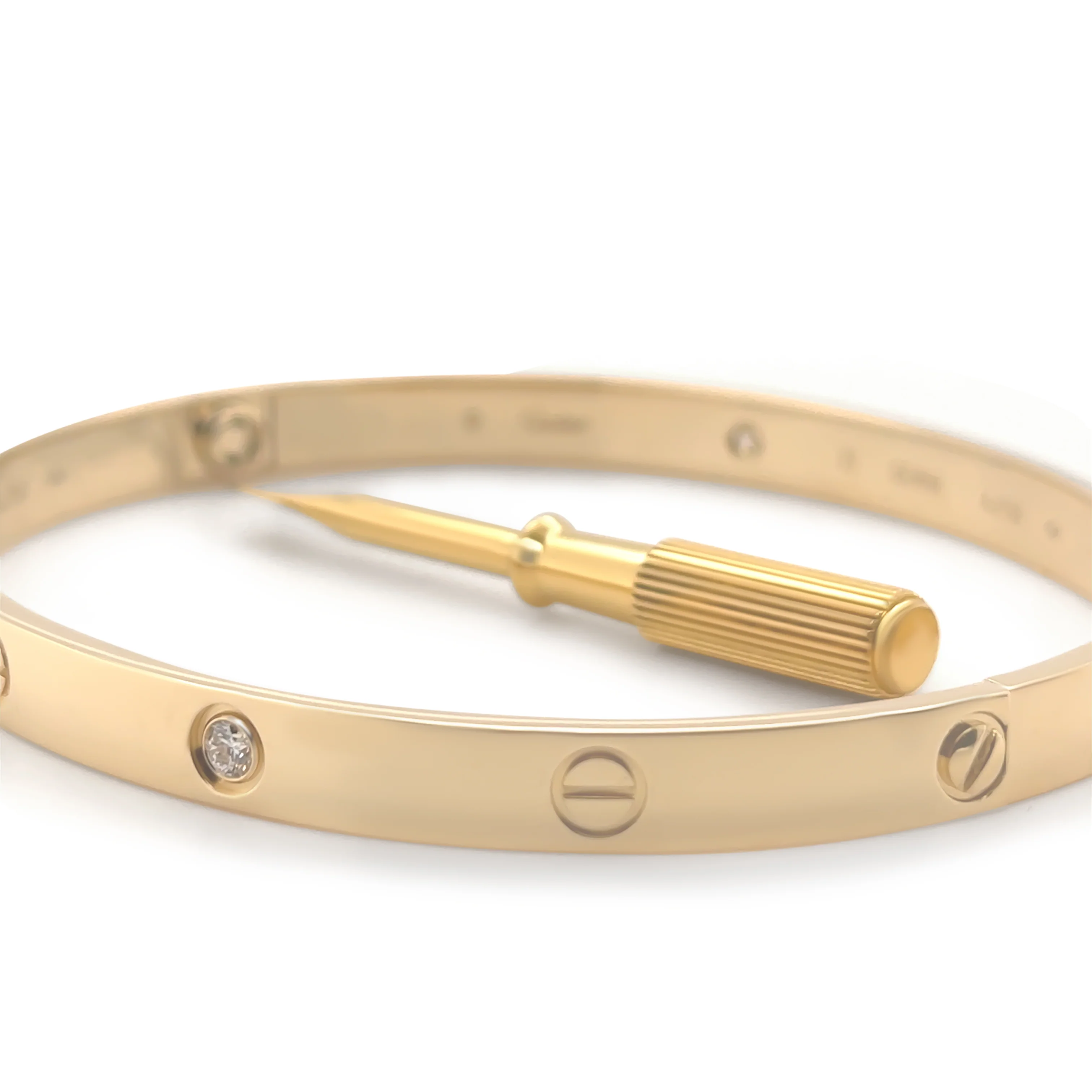 Cartier 18ct Yellow Gold Love Diamond Bracelet Classic Model 0.42ct - Image 8