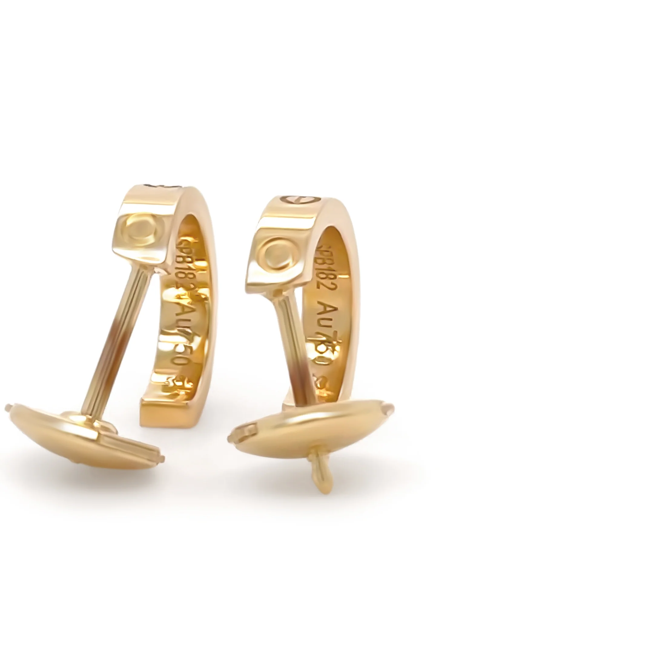 Cartier 18ct Yellow Gold Love Hoop Earrings Small Model 3.55g - Image 4