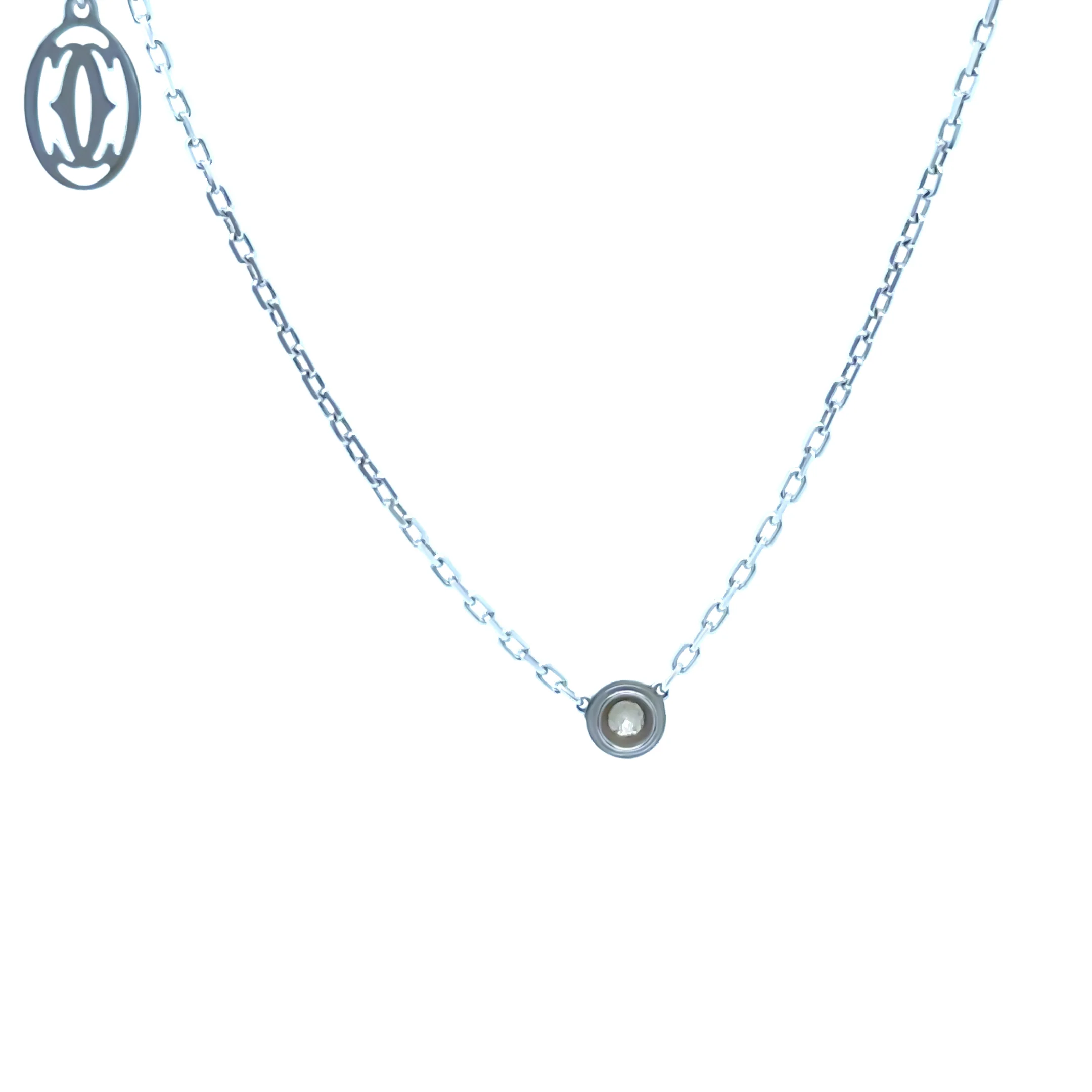 Cartier d’Amour 18ct White Gold XS Diamond Necklace 0.09ct - Image 3