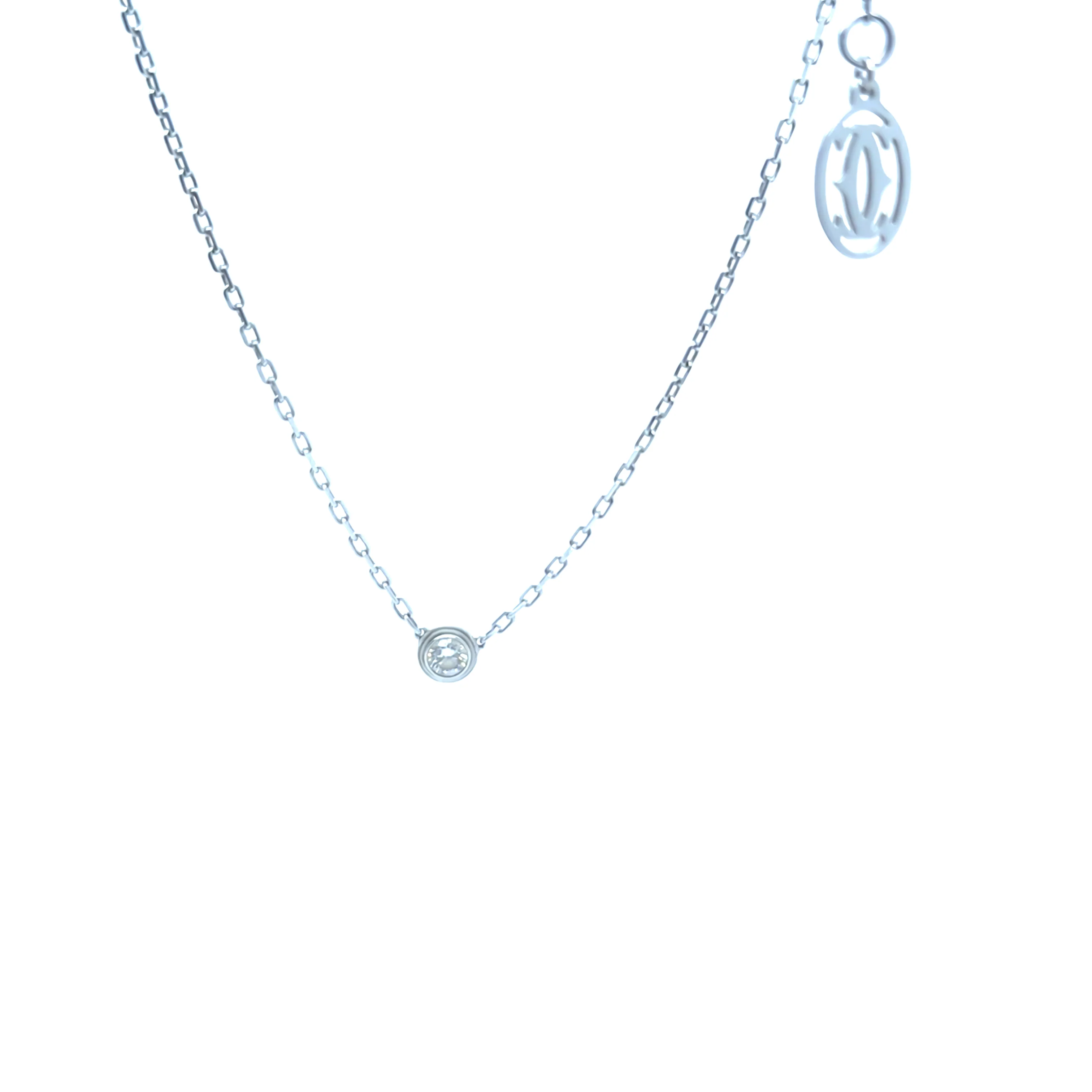 Cartier d’Amour 18ct White Gold XS Diamond Necklace 0.09ct - Image 4