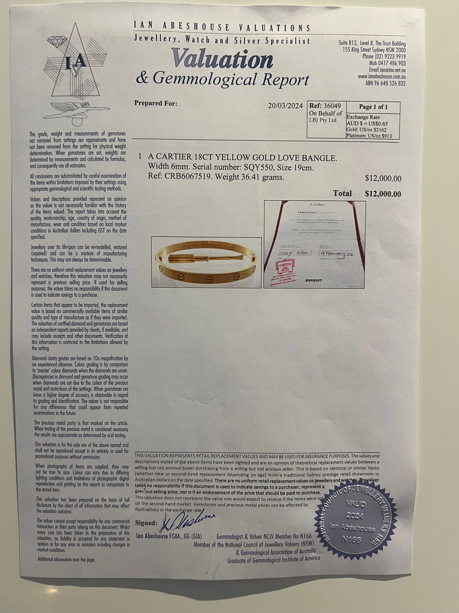 Cartier Love Bracelet - Size 19 - Image 5