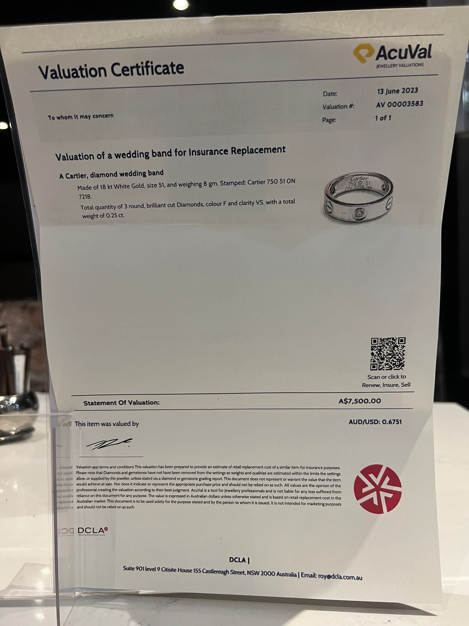 Cartier Love Ring with 3 Diamonds 0.25ct - Image 15