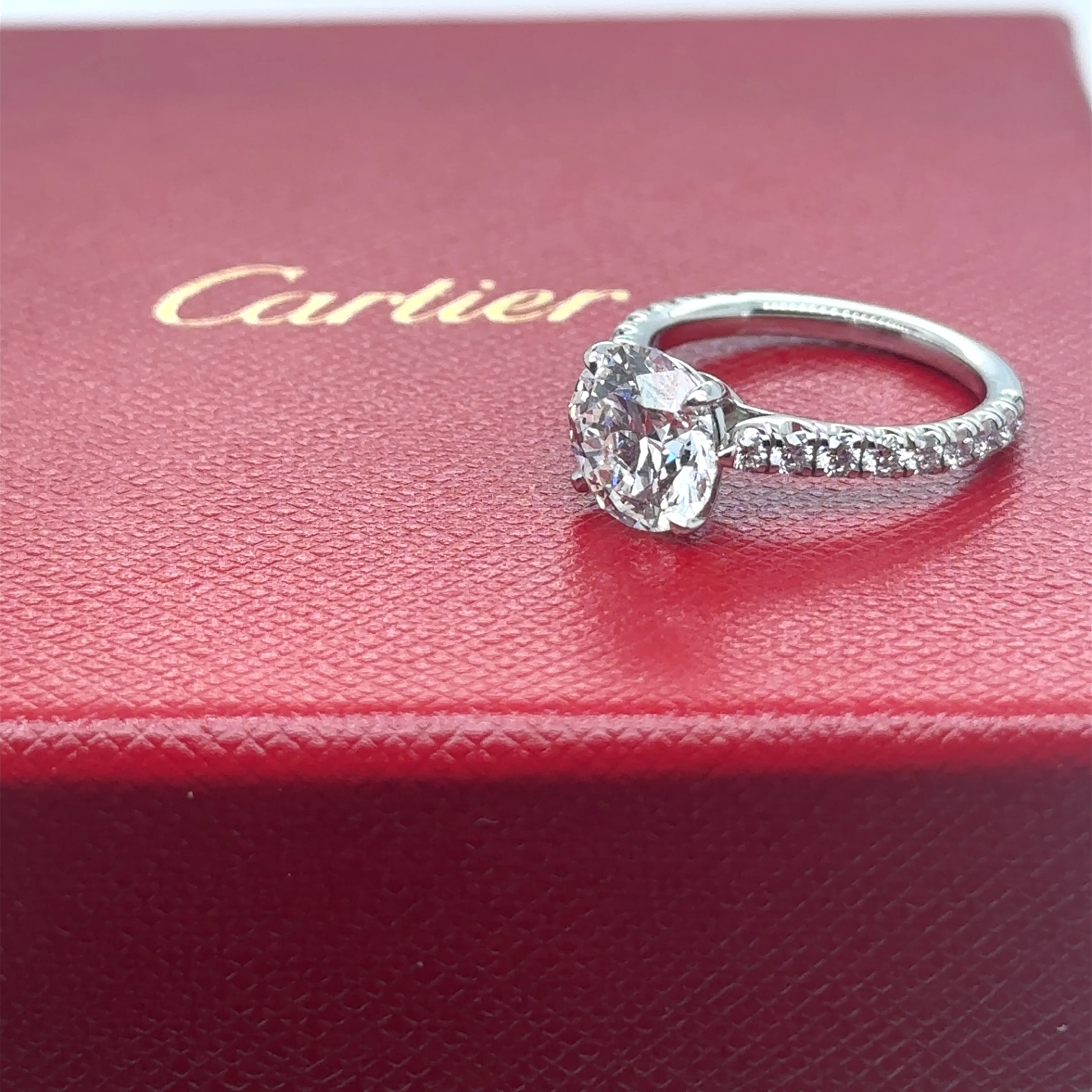Cartier Platinum Diamond Engagement Ring 3.43ct 5.5g - Image 12