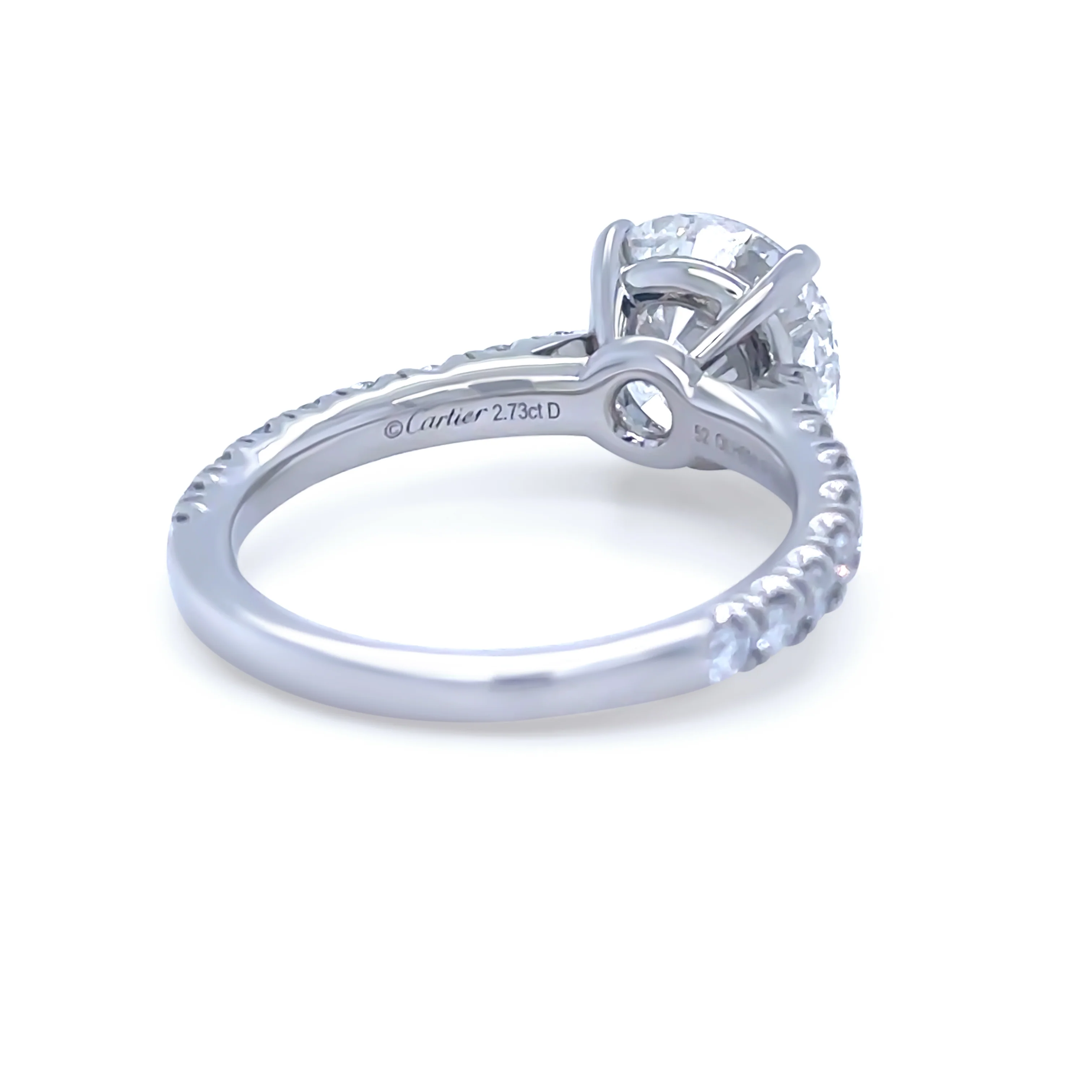 Cartier Platinum Diamond Engagement Ring 3.43ct 5.5g - Image 5