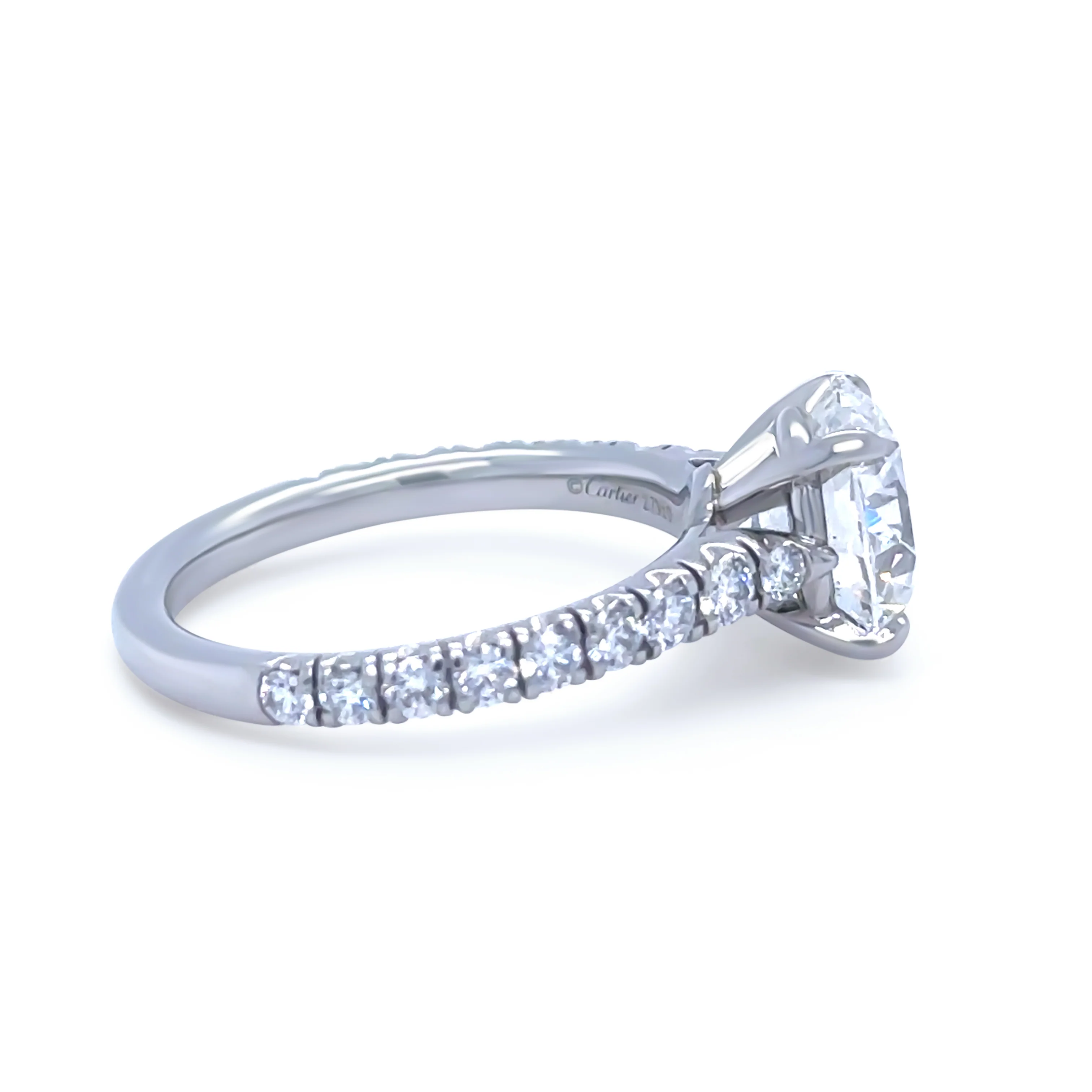 Cartier Platinum Diamond Engagement Ring 3.43ct 5.5g - Image 7