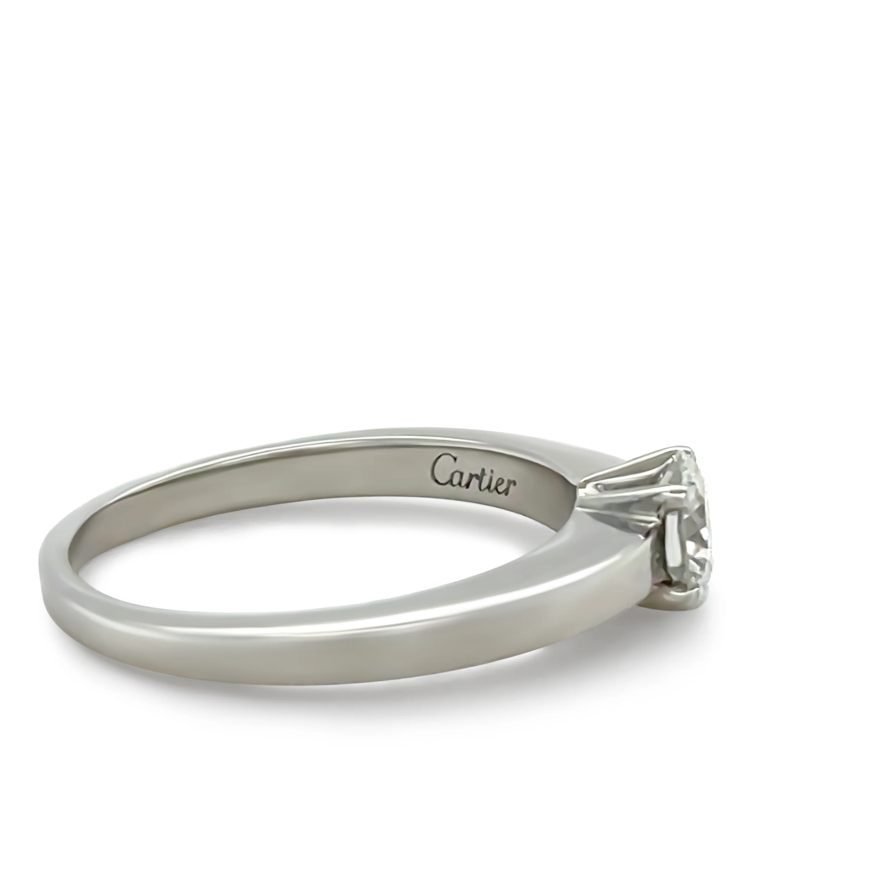 Cartier Platinum Solitaire Diamond Ring 0.40ct - Image 2