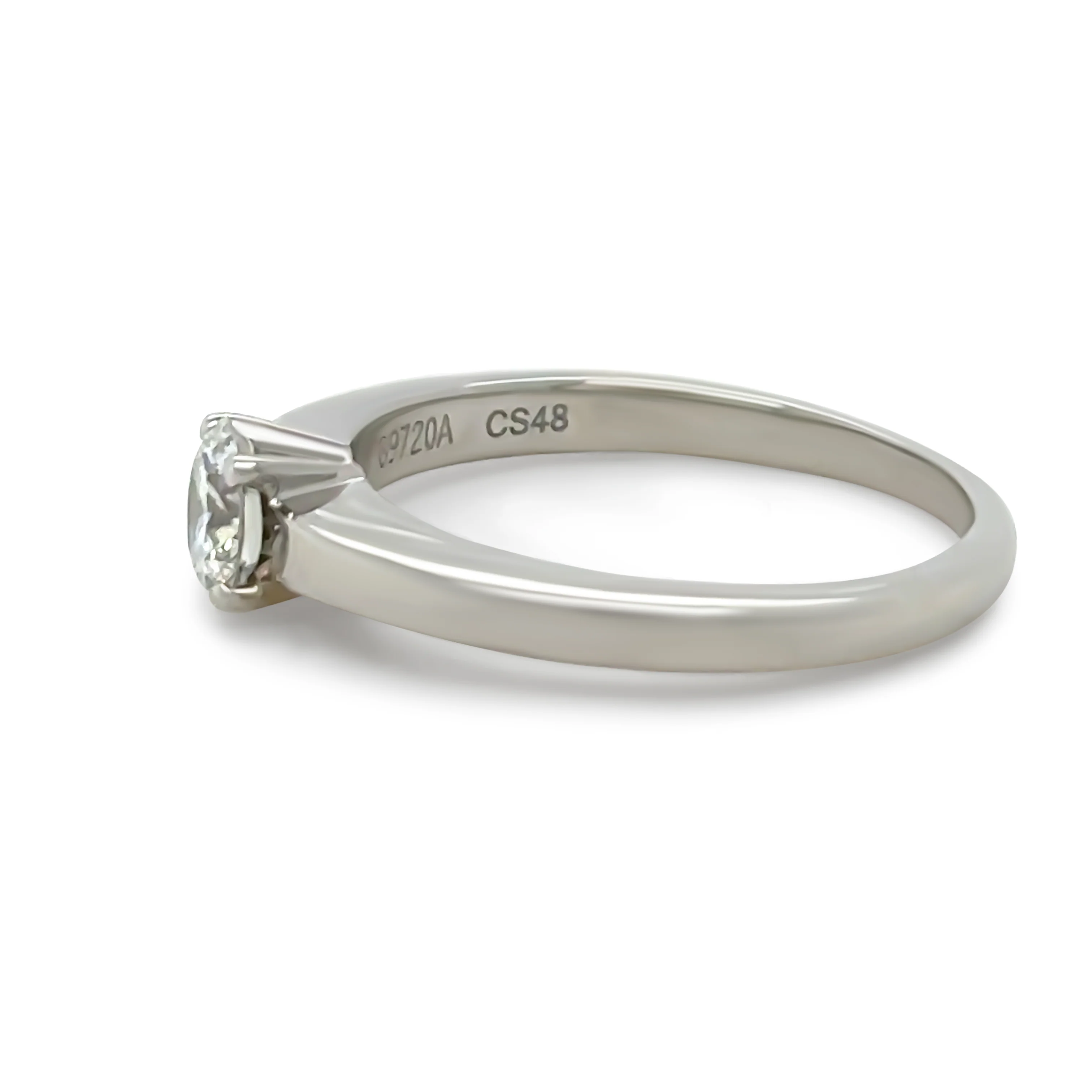 Cartier Platinum Solitaire Diamond Ring 0.40ct - Image 3