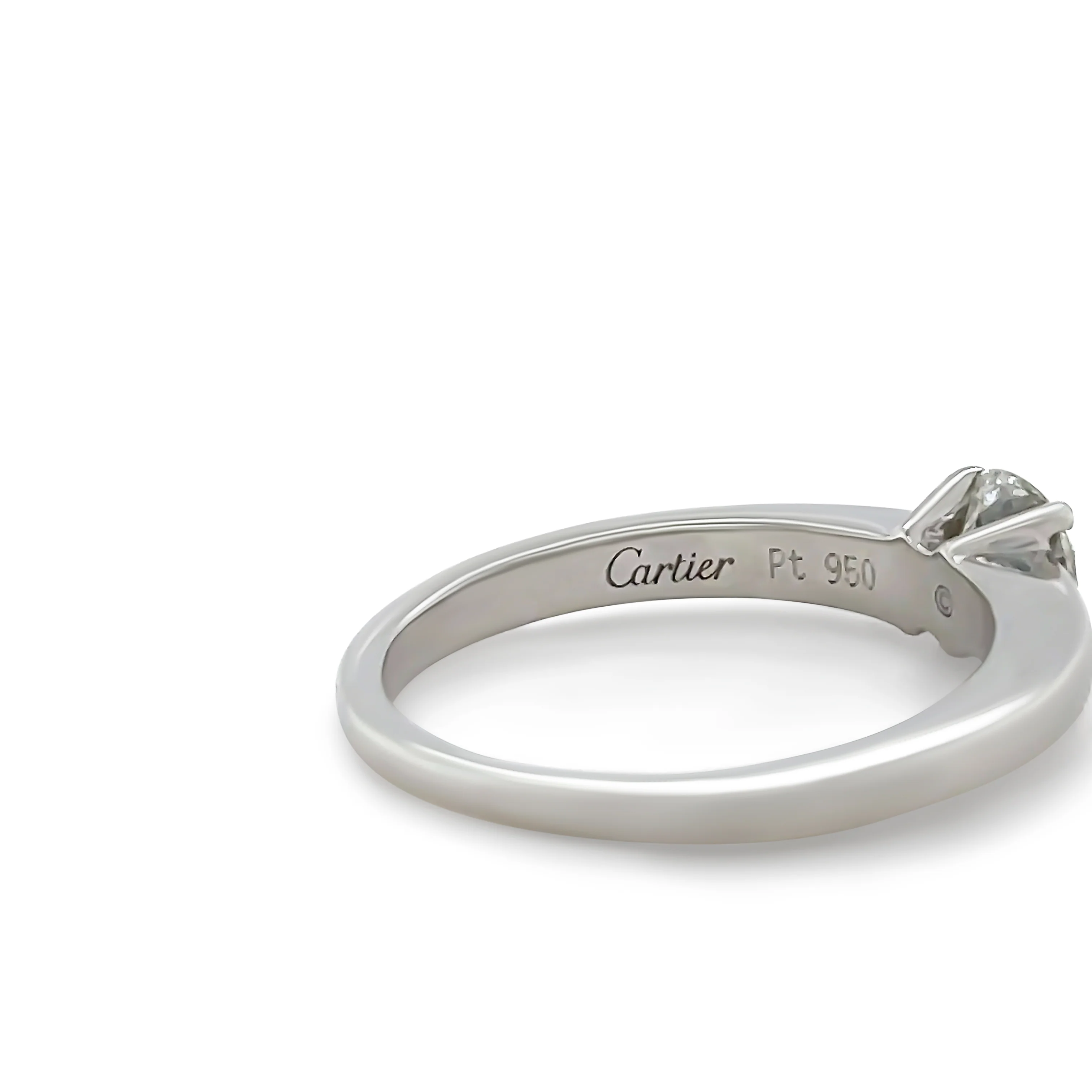 Cartier Platinum Solitaire Diamond Ring 0.40ct - Image 4
