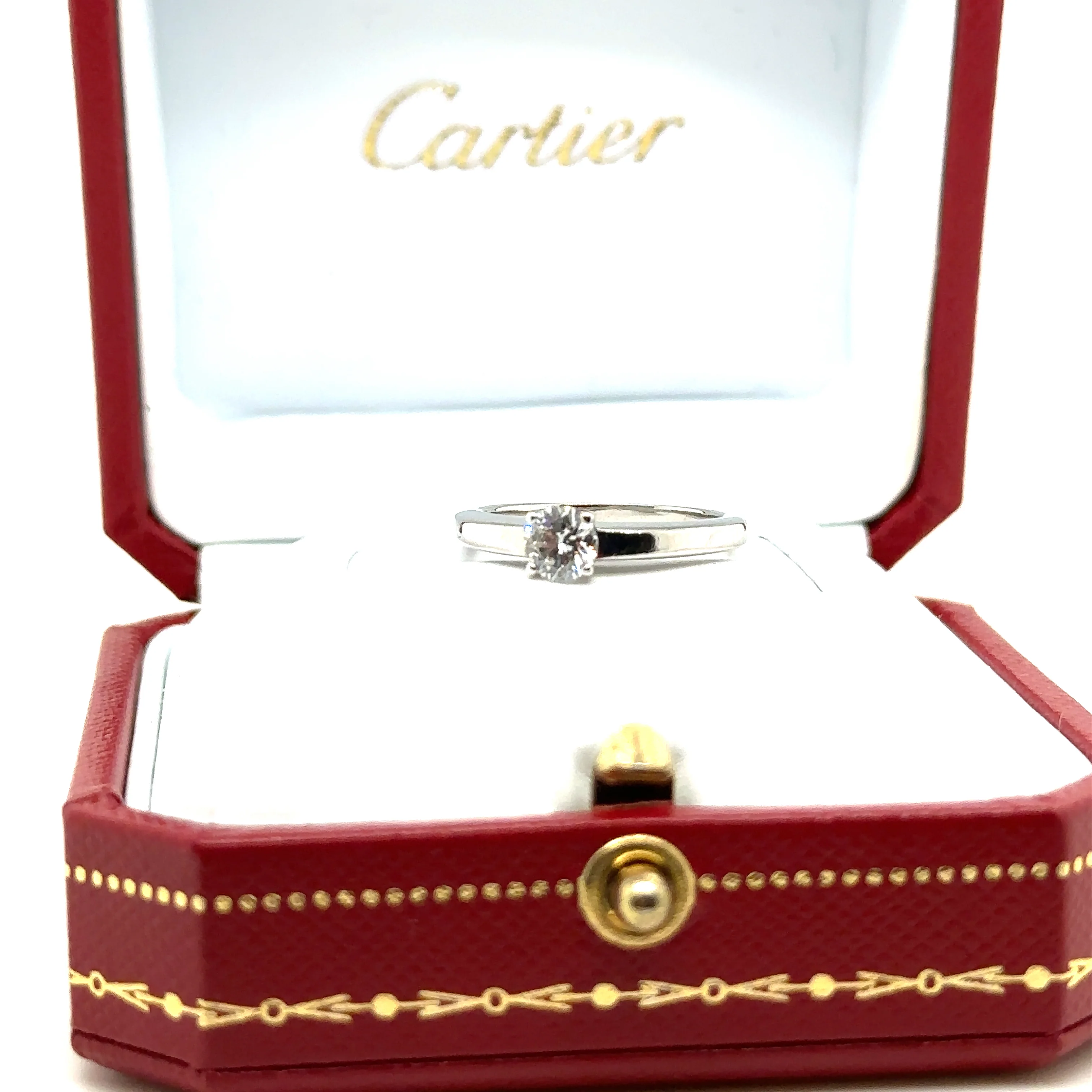 Cartier Platinum Solitaire Diamond Ring 0.40ct - Image 5